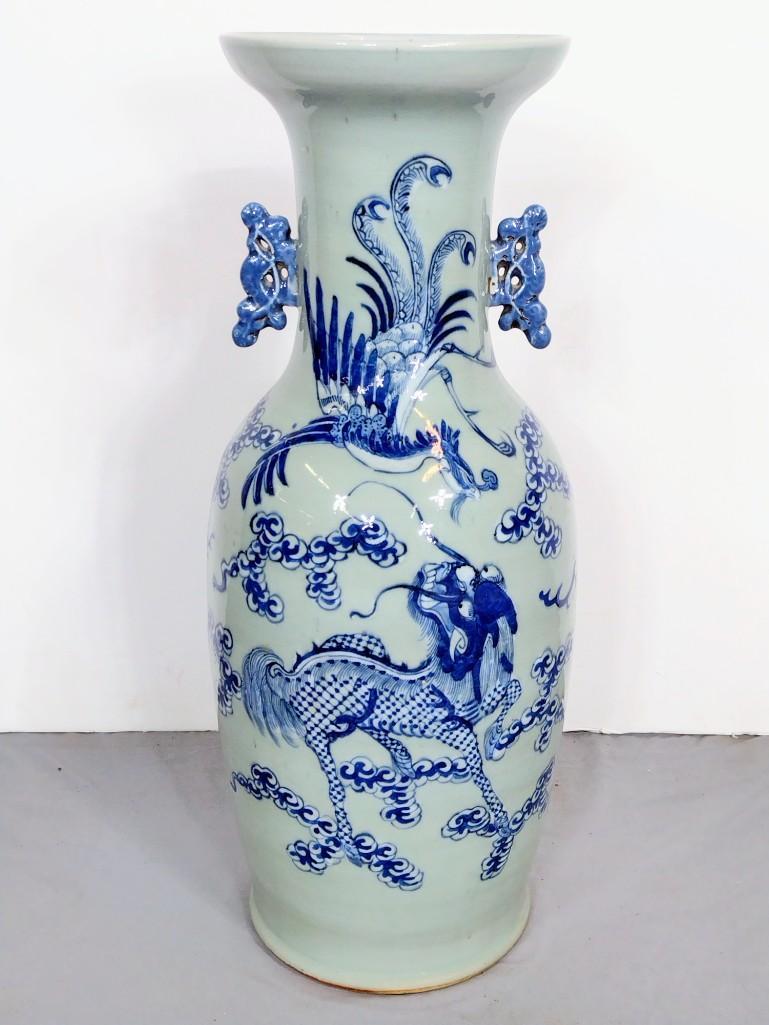 23" Antique Chinese Celadon Vase (1 of 5)