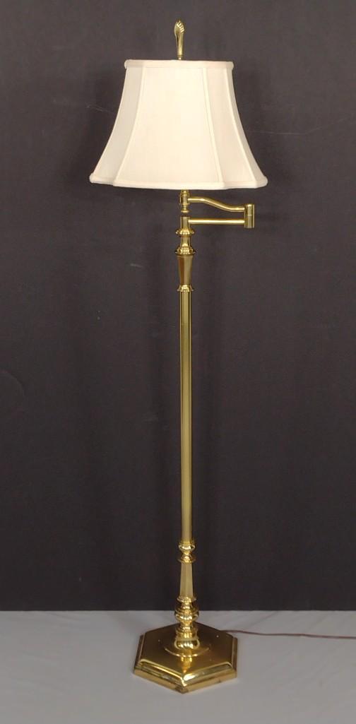 Brass Swing Arm Floor Lamp (1 of 4)
