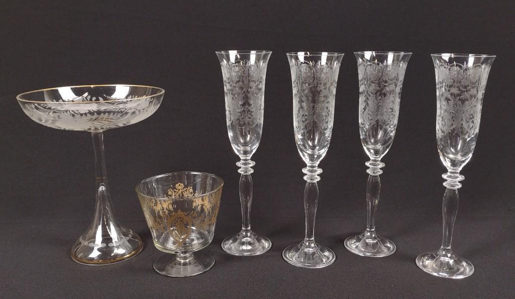 6 Pcs Etched Glassware (1 of 1)