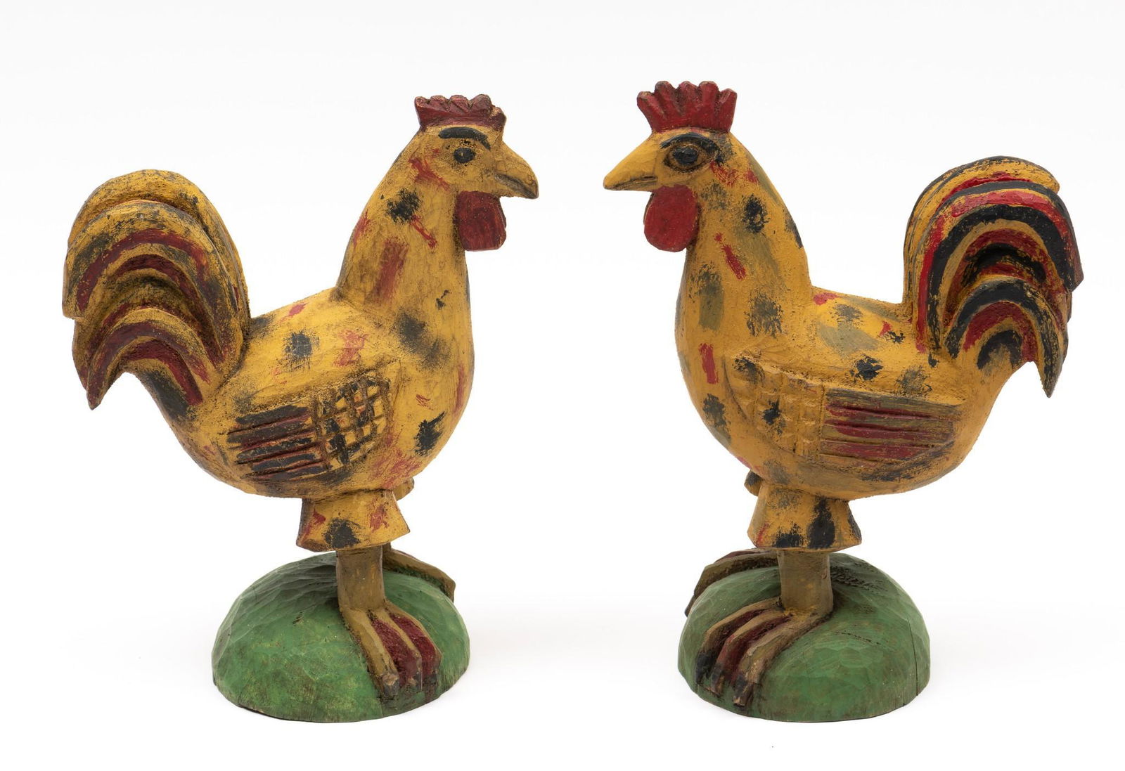 Pair of Walter Langhine (York, PA 1897-1988) Carved & Painted Roosters (1 of 5)
