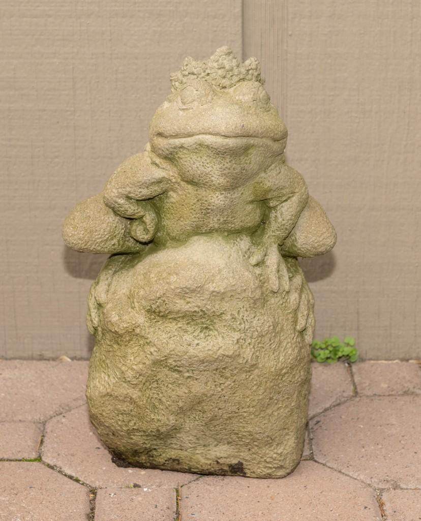 Concrete Frog Prince Yard Sculpture (1 of 2)