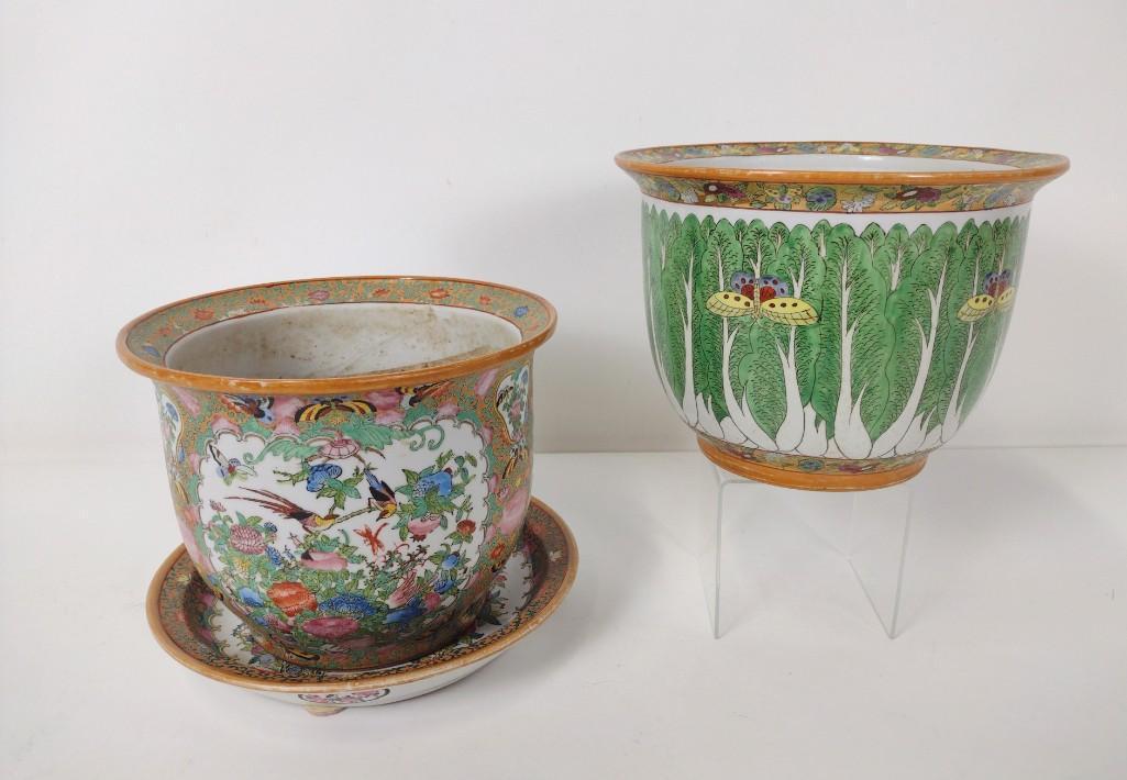 2 Asian Ceramic Planters (1 of 7)