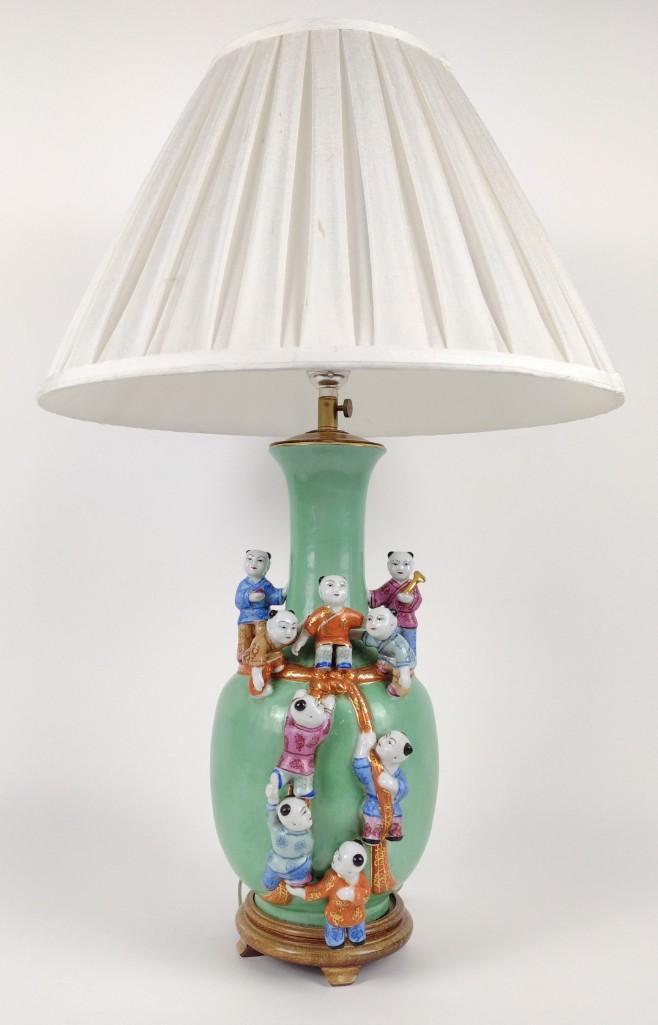 Famille Rose Climbing Children Fertility Vase (1 of 5)