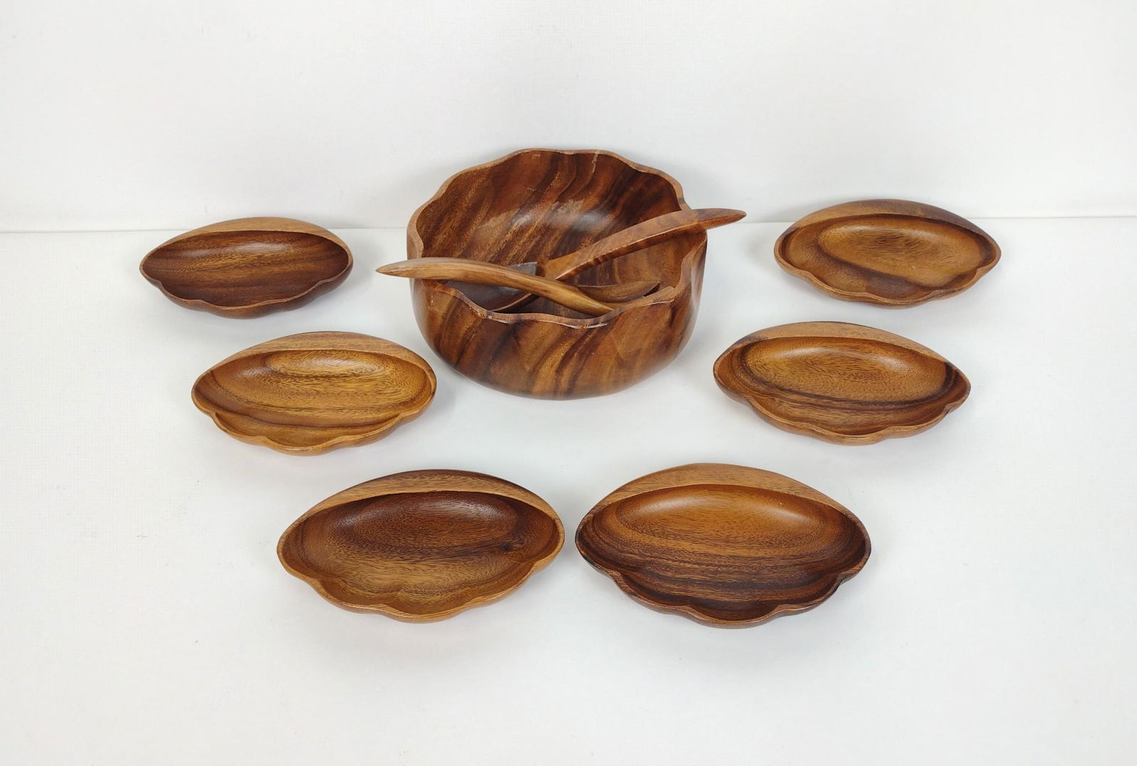 9 Pcs Monkey Wood Salad Set (1 of 4)