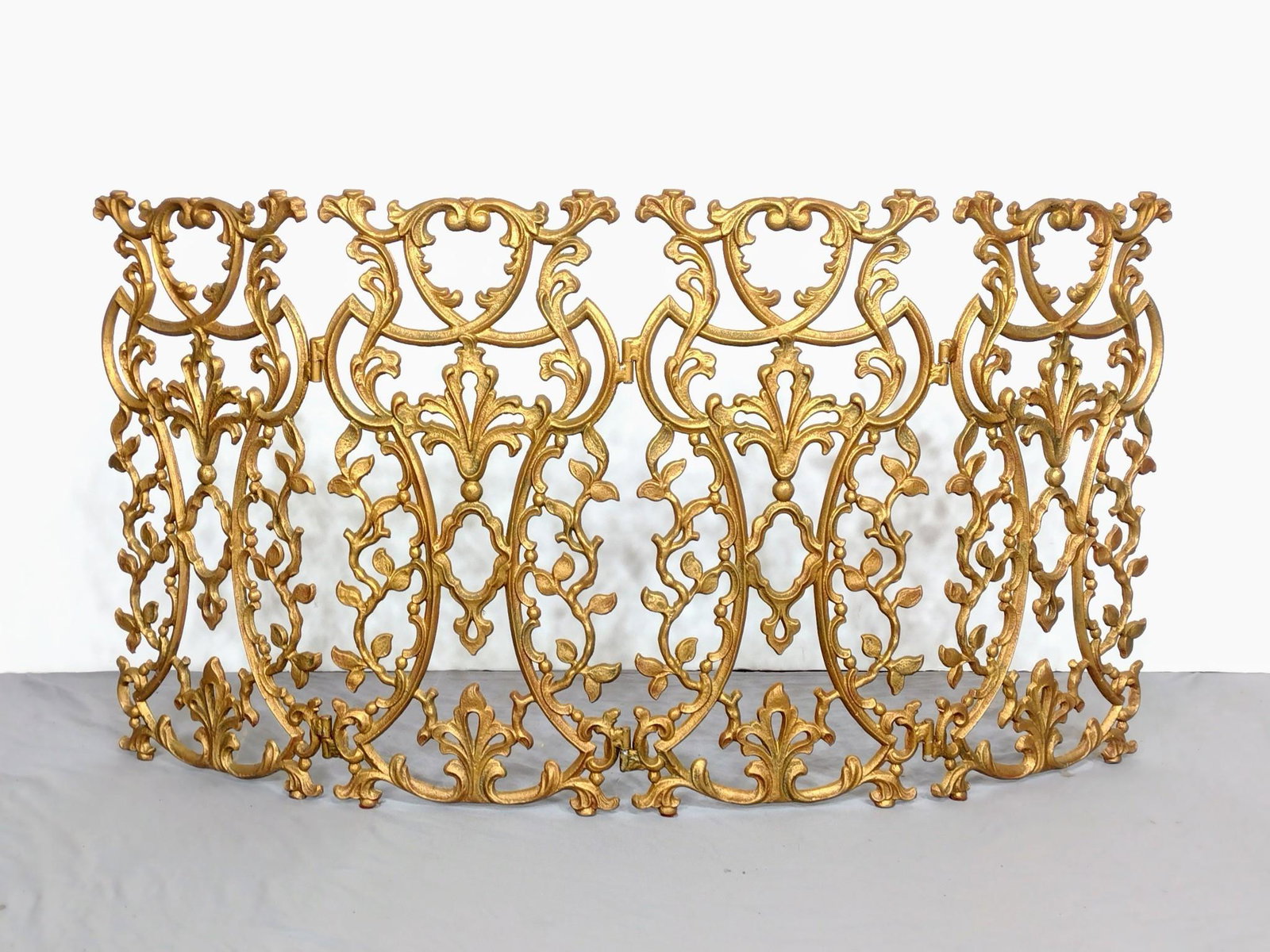 Gold Painted Metal Fire Screen (1 of 4)