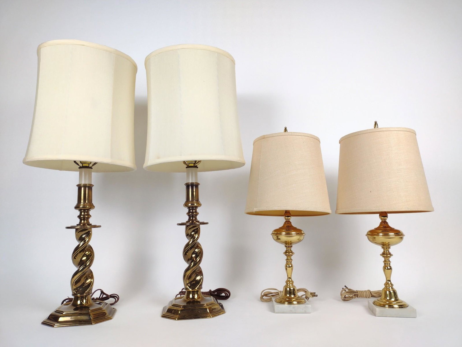 2 Pairs Brass Table Lamps incl Stiffel (1 of 3)