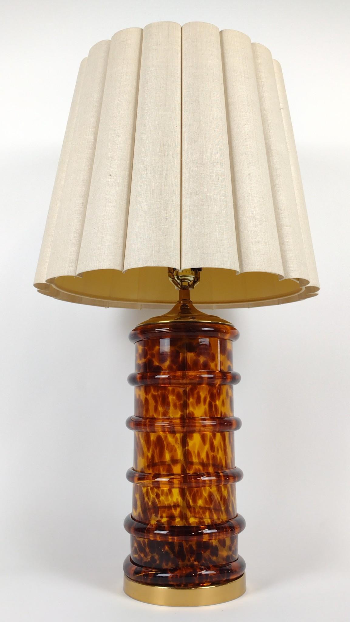 Tortoise Shell Glass Table Lamp (1 of 1)
