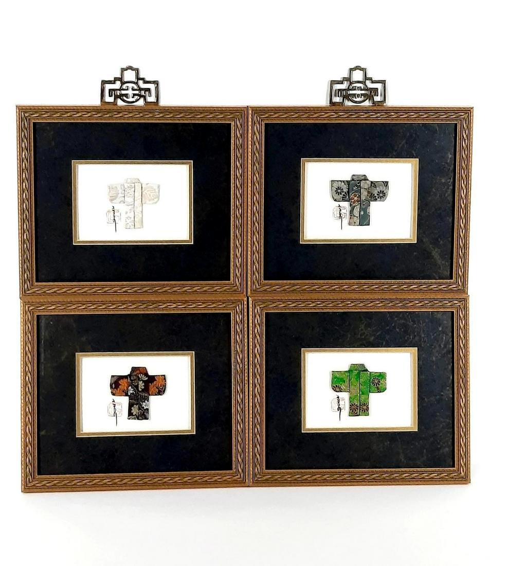 4 Miniature Kimonos, Framed (1 of 2)