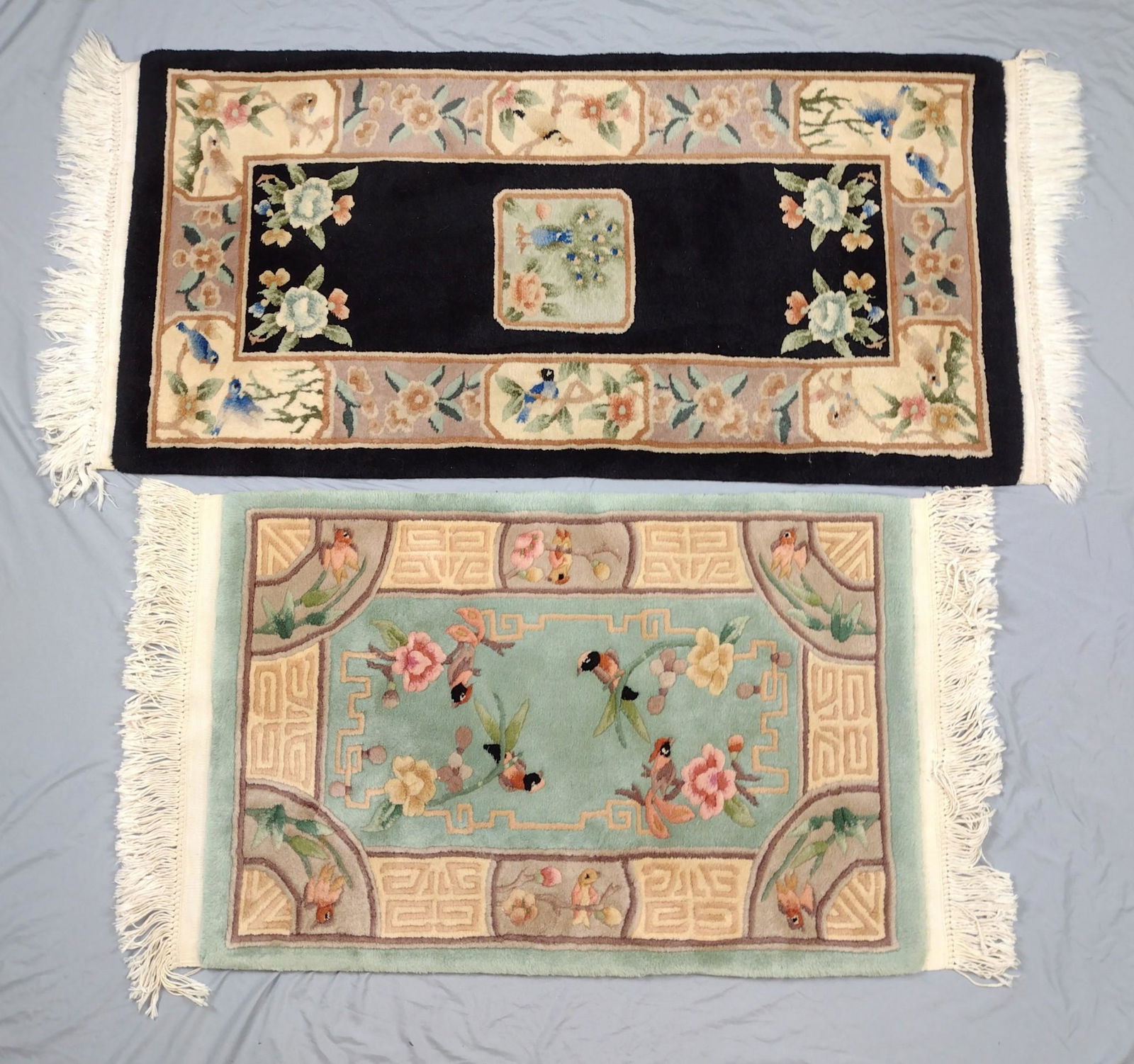 2 Chinese Carved Scatter Rugs (1 of 2)