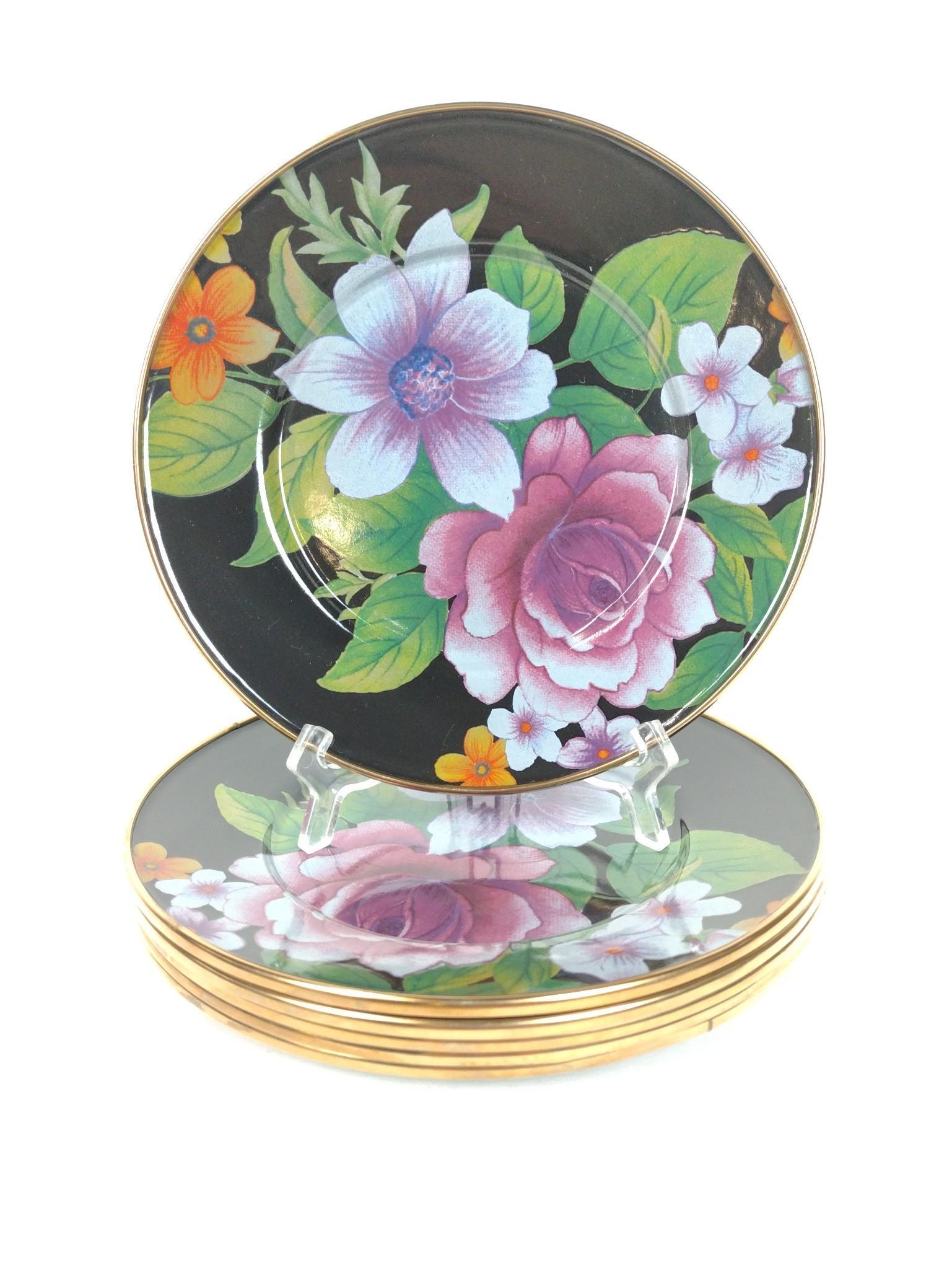6 Mackenzie-Childs Floral Plates (1 of 2)