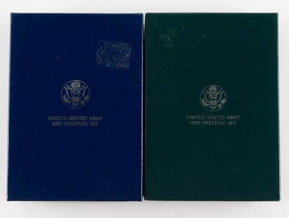 2 Prestige Proof Sets: Includes 1990 and 1993. Both sets include dollar struck in 90% silver and 1993 includes half dollar struck in 90% silver. KE. IMPORTANT: Before bidding, please read the terms and conditions. When you