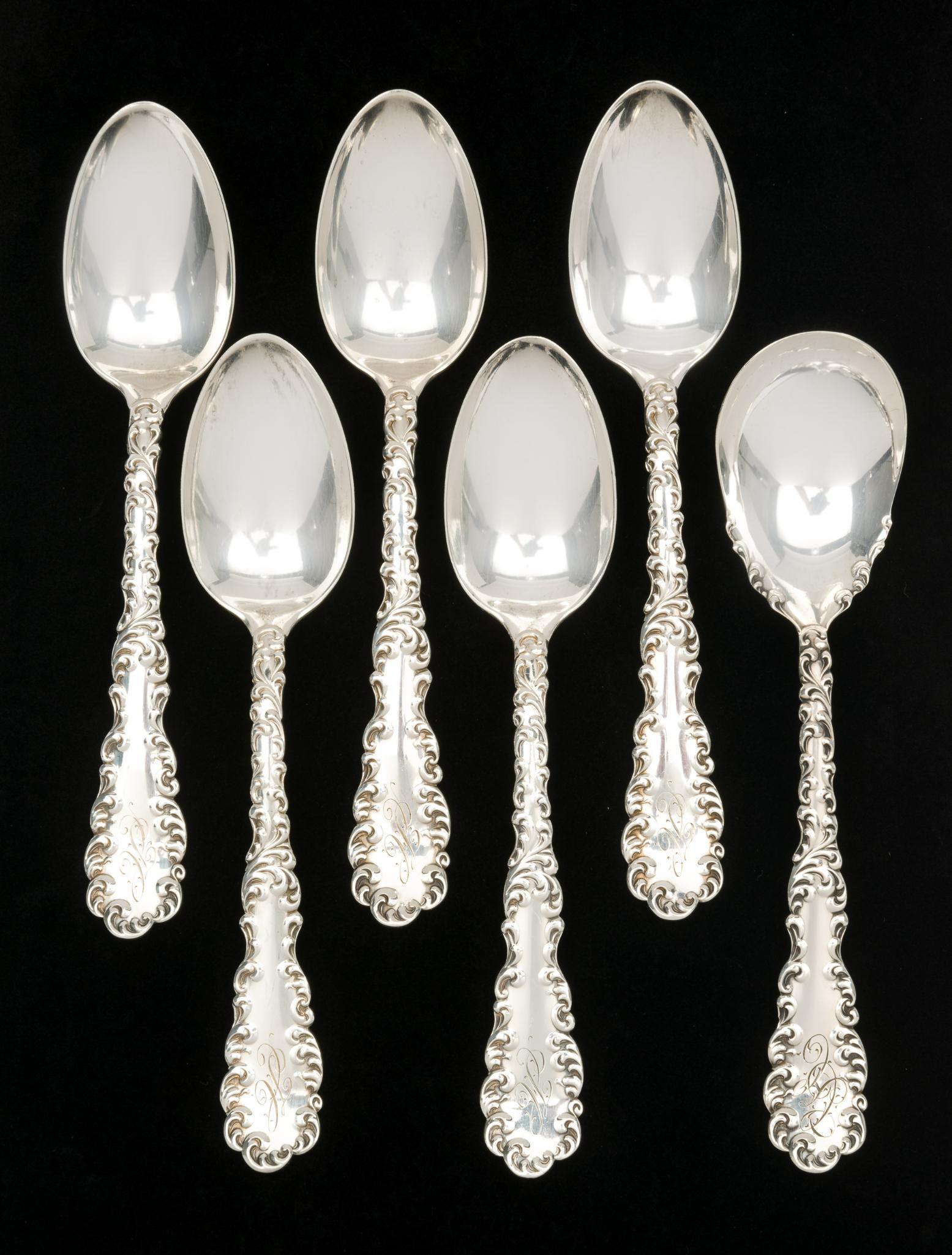 6 R. Wallace & Sons Mfg. Waverly Sterling Spoons (1 of 5)