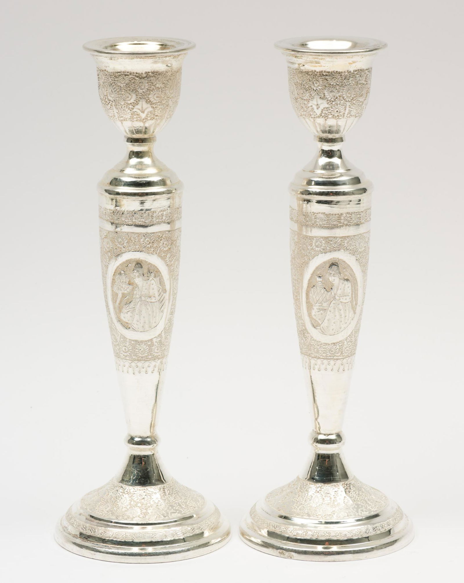 Pair of Iranian Silver Candle Holders (1 of 5)