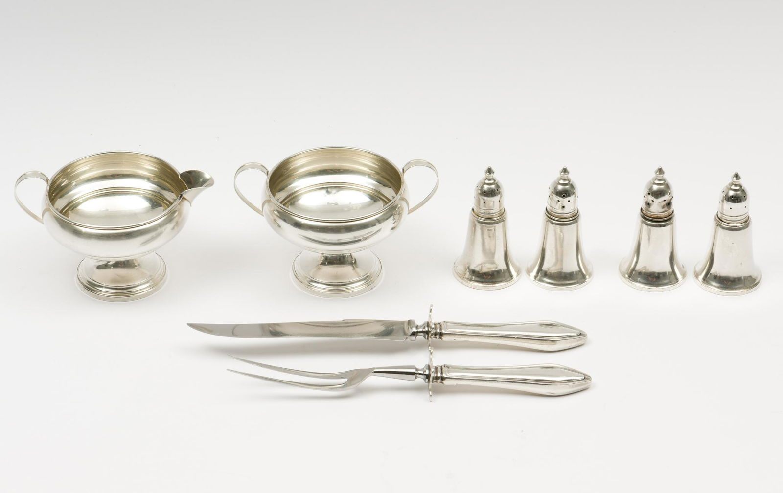 8 Sterling Articles Incl Revere Silversmiths Creamer & Sugar (1 of 7)