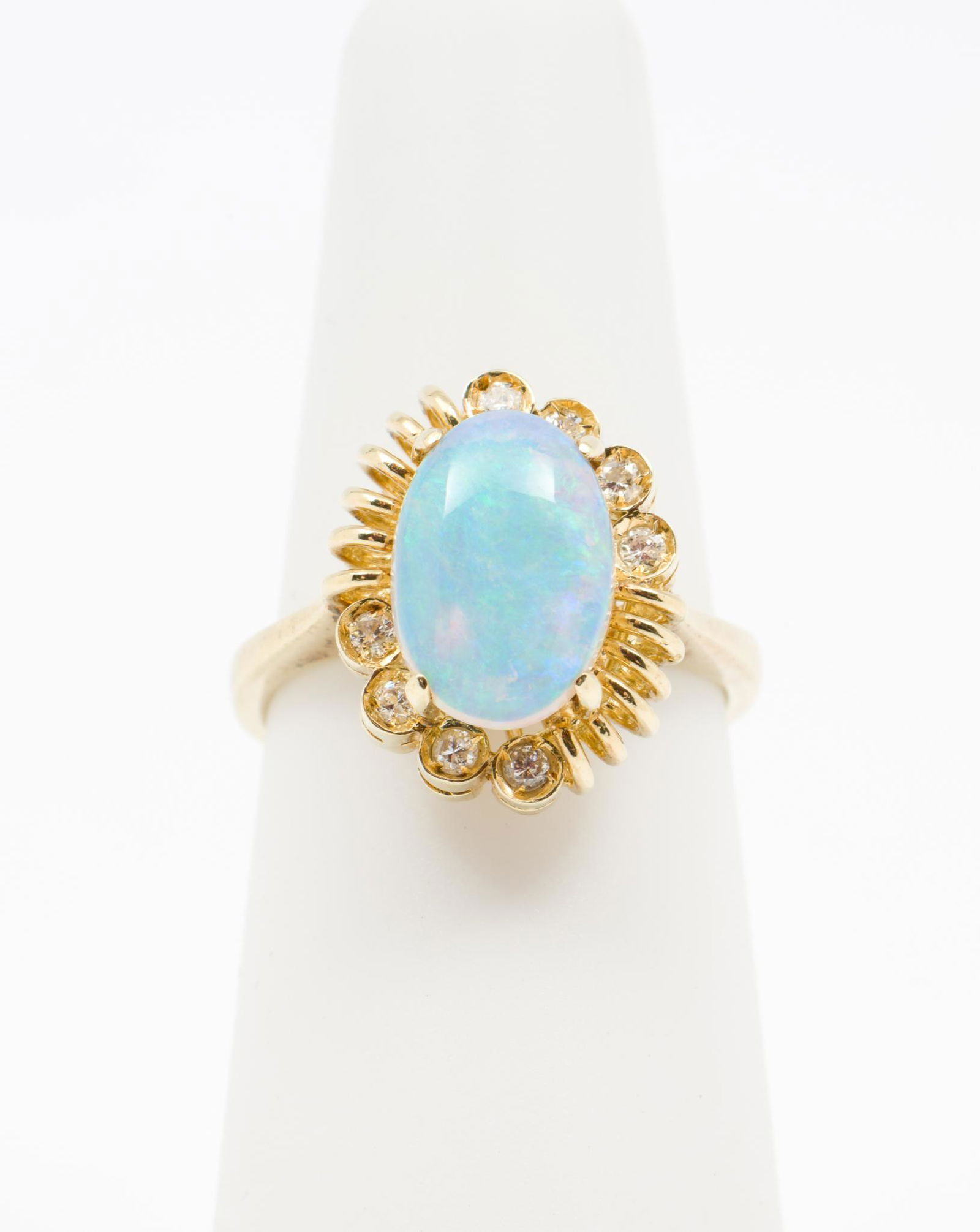 14K Gold, Opal & .16 CTW Diamond Ring (1 of 4)