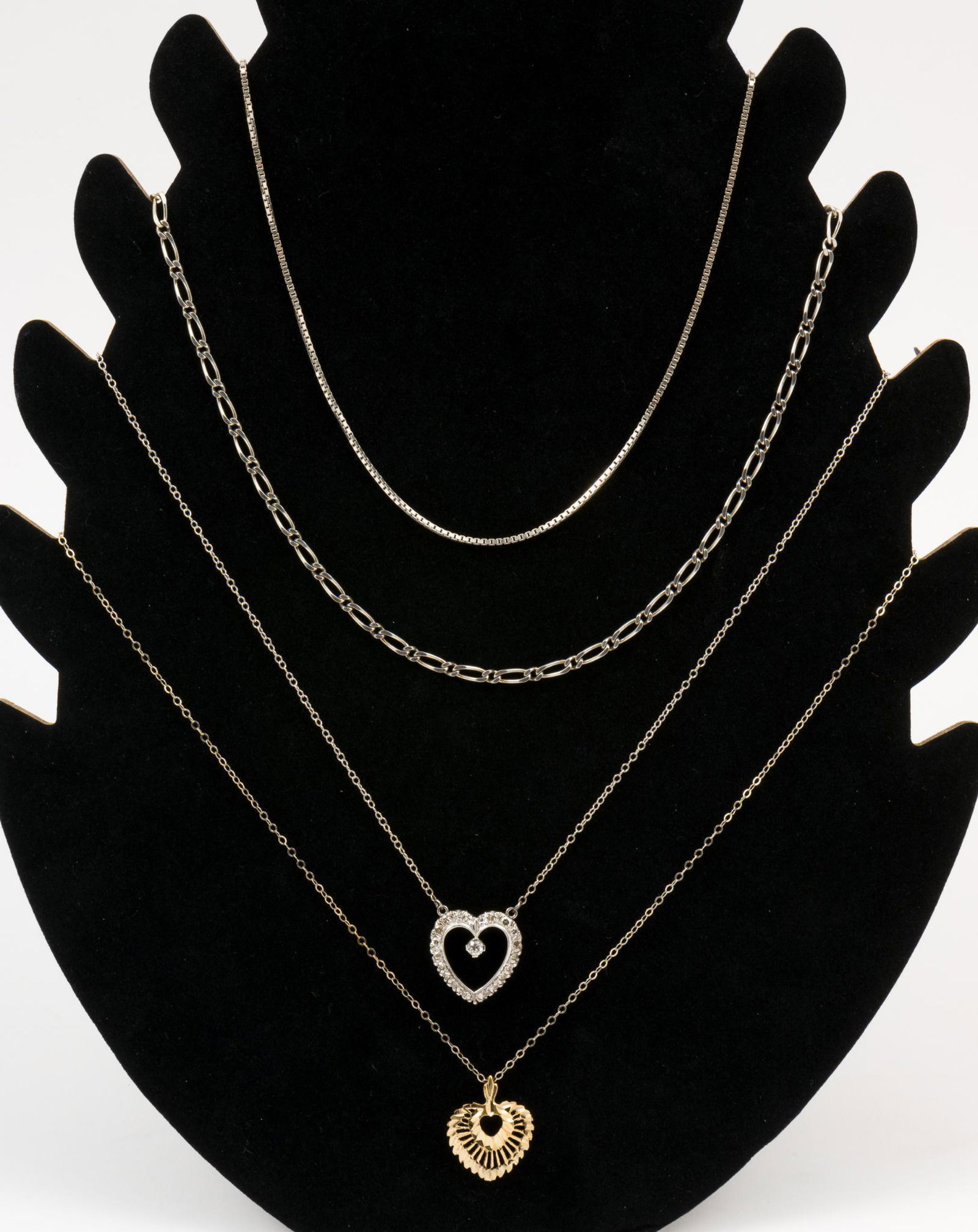 4 Sterling Necklaces Incl Diamond (1 of 5)