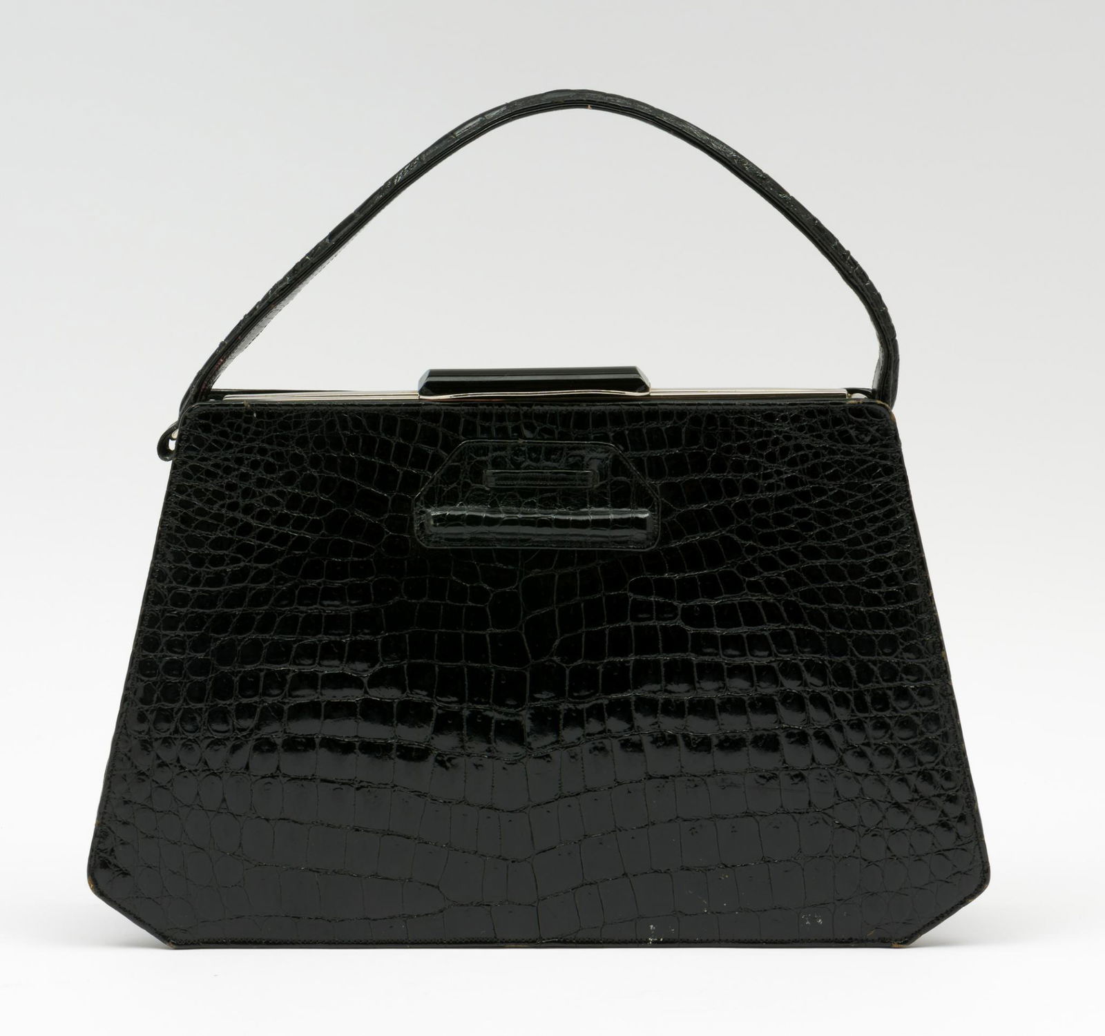 Mid-Century Rendl Black Alligator Clutch Handbag (1 of 6)
