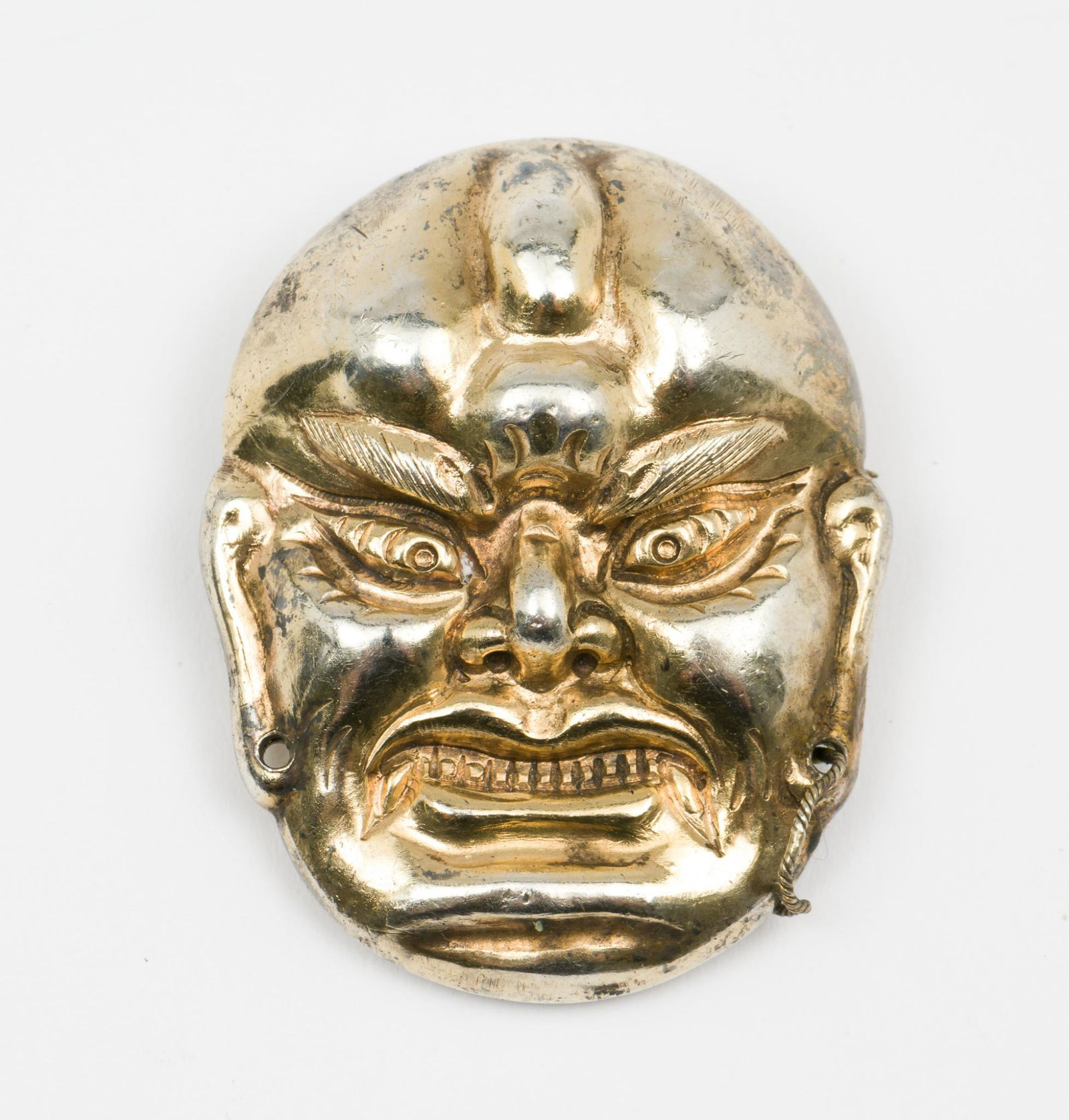 Chinese Export Silver Mask Pin (1 of 3)