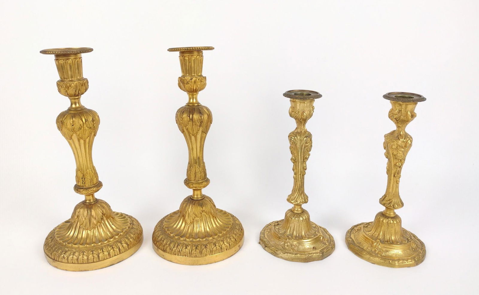 2 Pairs Ornate Brass Candlesticks (1 of 2)