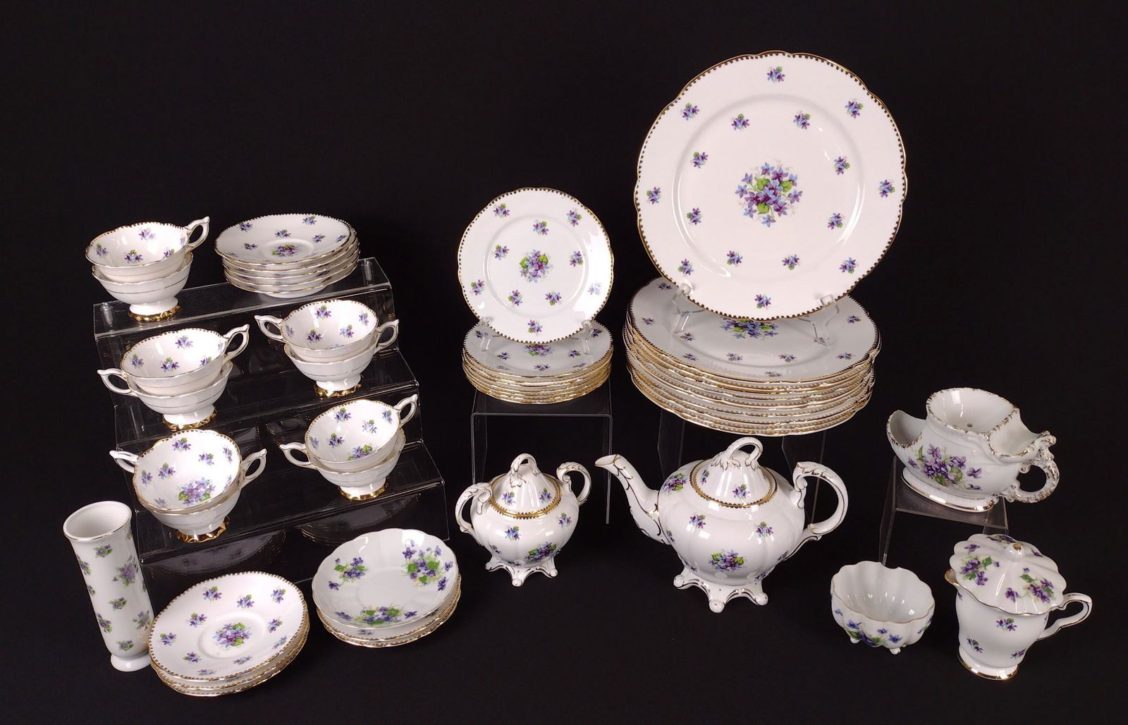 46 Pcs Royal Stafford "Sweet Violets" Dinnerware (1 of 3)