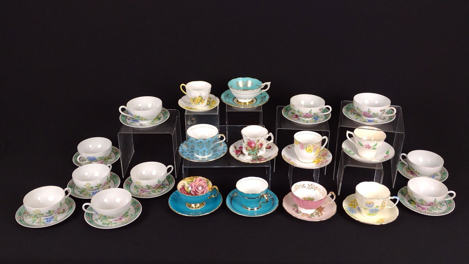 40 Porcelain Cups and Saucers incl Aynsley (1 of 8)