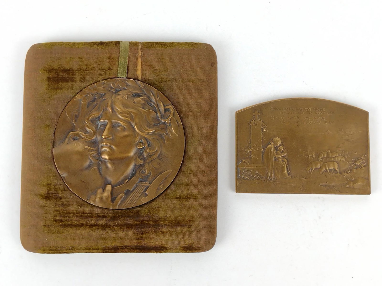 2 Signed Bronze Plaques Incl G. Dupre (1 of 5)