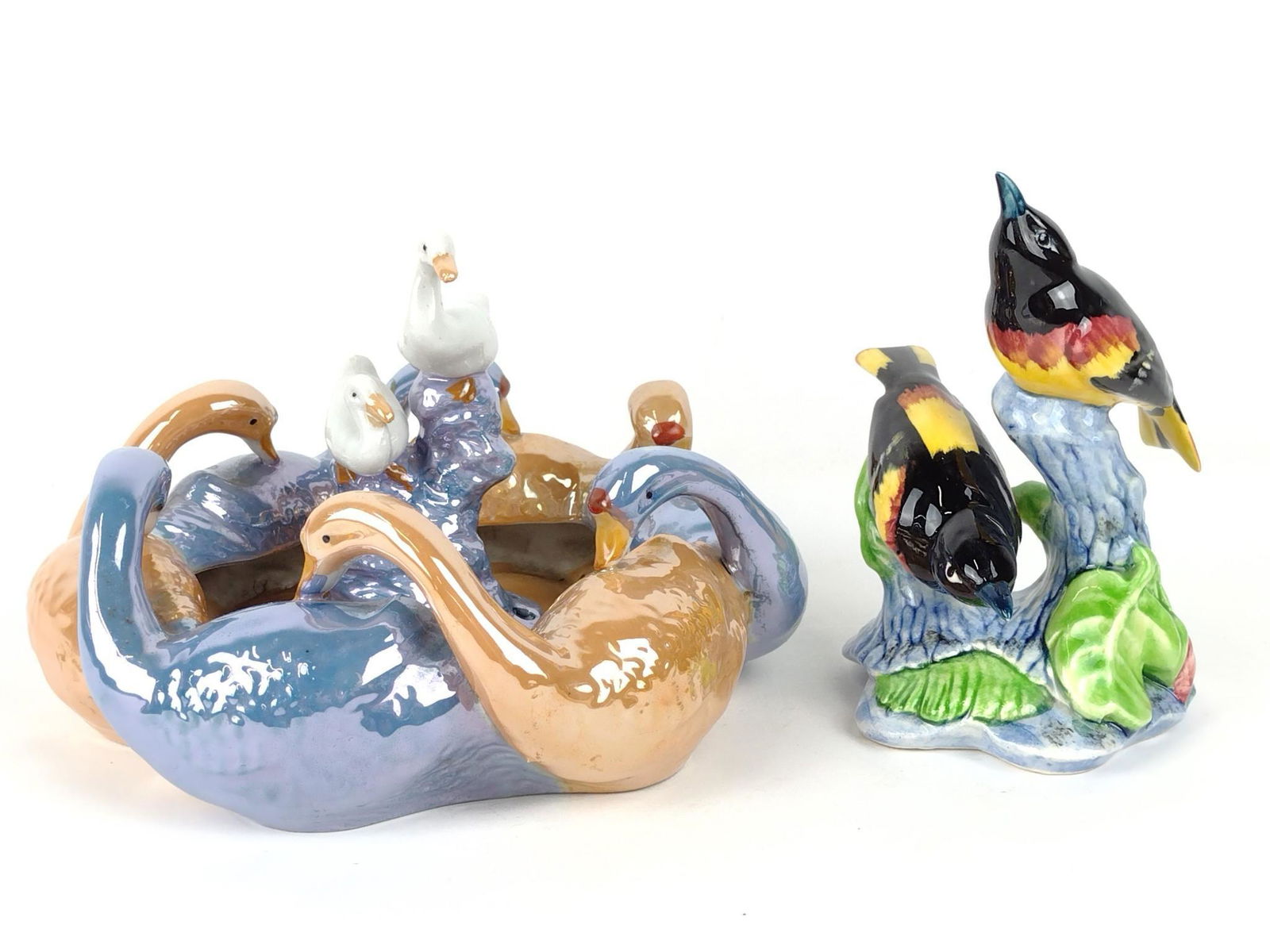2 Bird Figurines Incl Flower Frog (1 of 4)