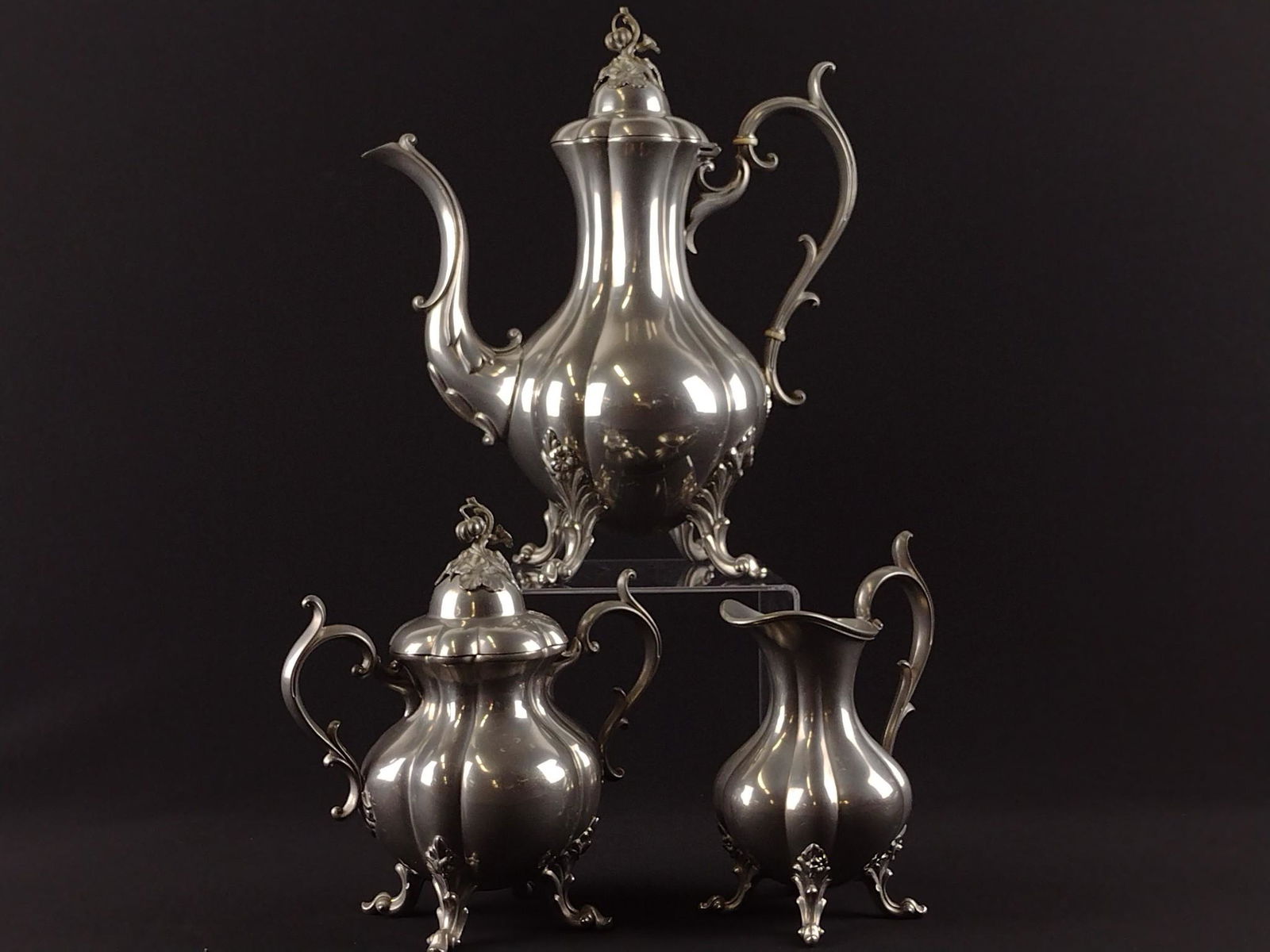 3 Pc Reed & Barton "Winthrop" Pewter Coffee Set (1 of 2)