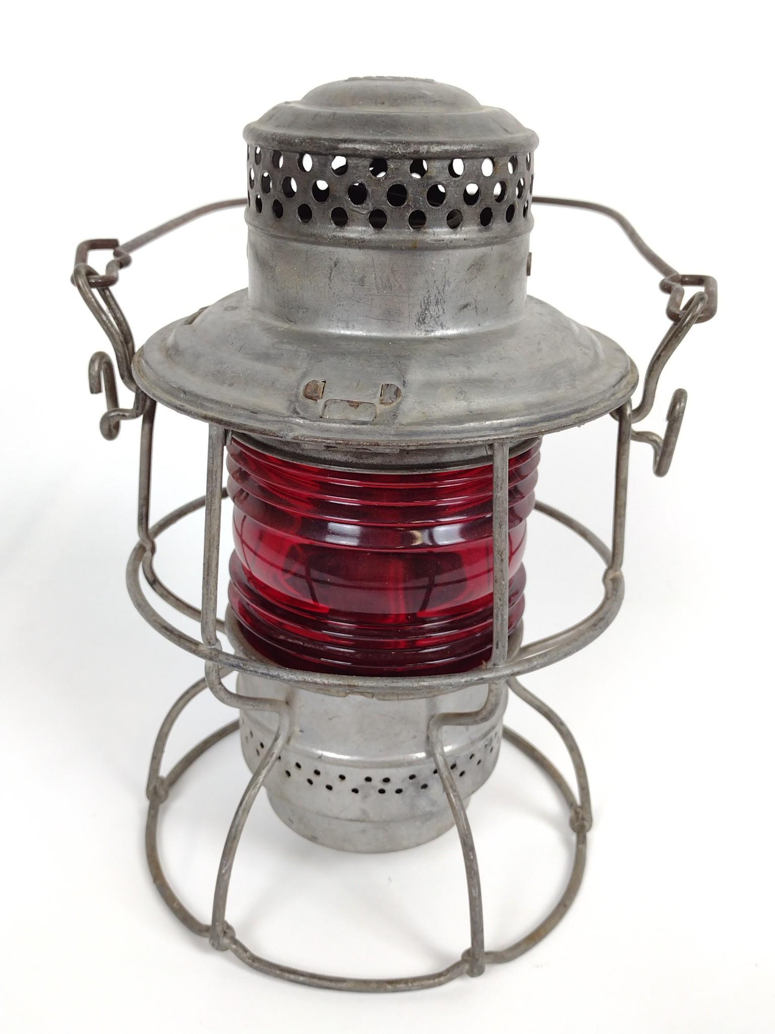 Rock Island Railroad Lantern with Ribbed Shade (1 of 5)