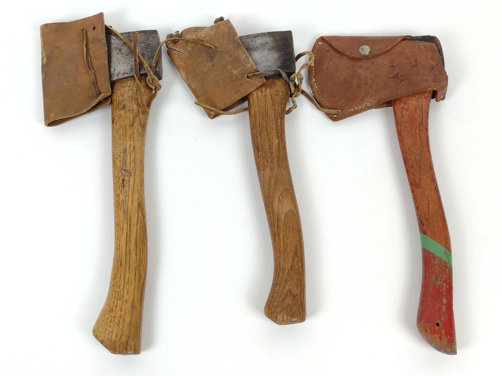 3 Boy Scout Hatchets with Leather Sheathes (1 of 4)
