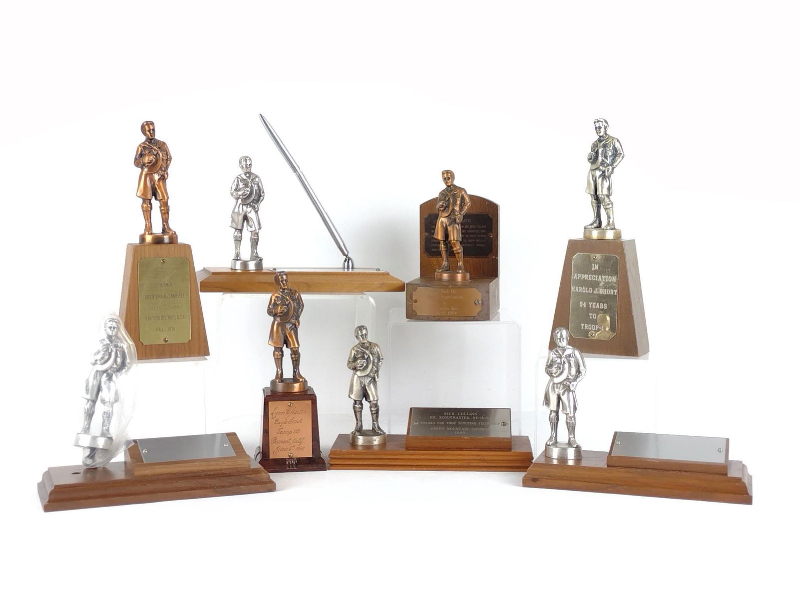 8 Vintage Boy Scout Trophies & Desk Pen Holders (1 of 2)