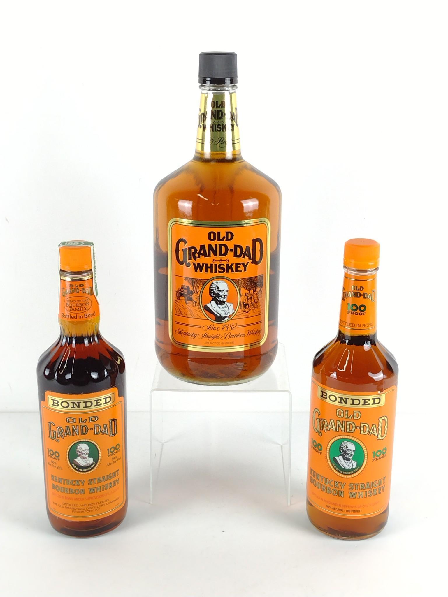 3 Estate Bottles Old Grand-Dad Bourbon Whiskey (1 of 2)