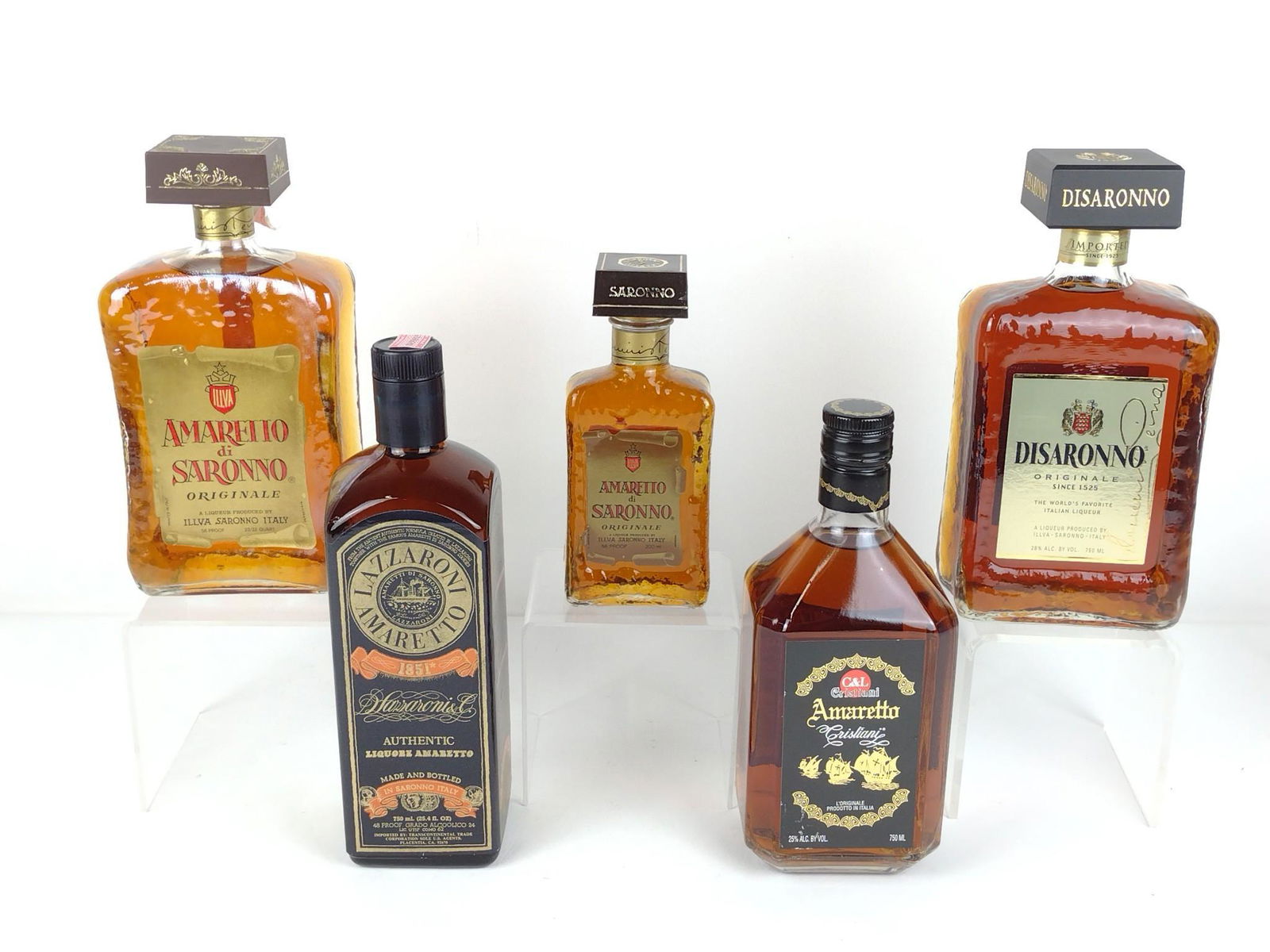 5 Estate Bottles of Amaretto Incl Disaronna (1 of 2)