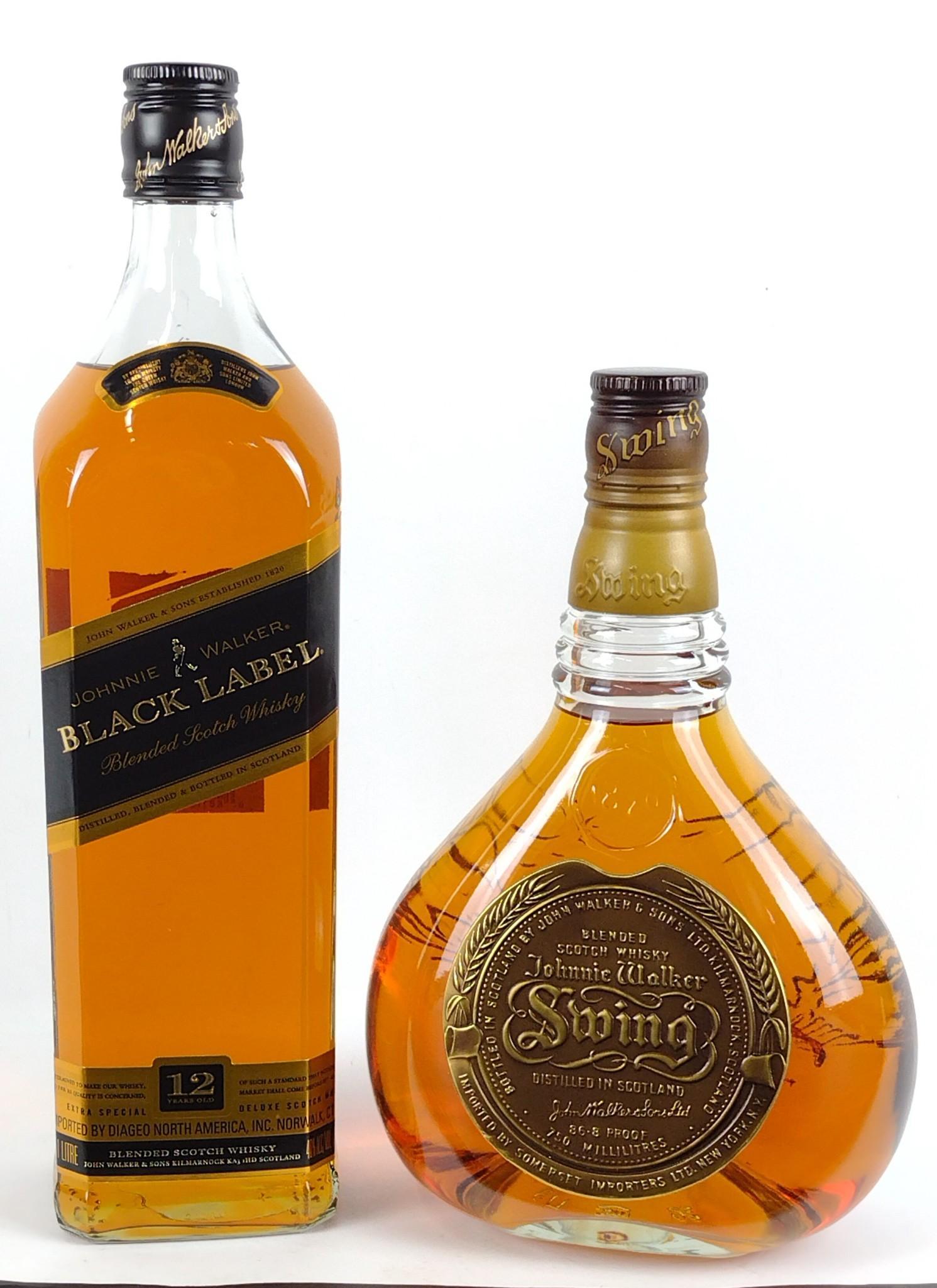 2 Estate Bottles Johnnie Walker Scotch Whiskey Incl Black Label (1 of 2)