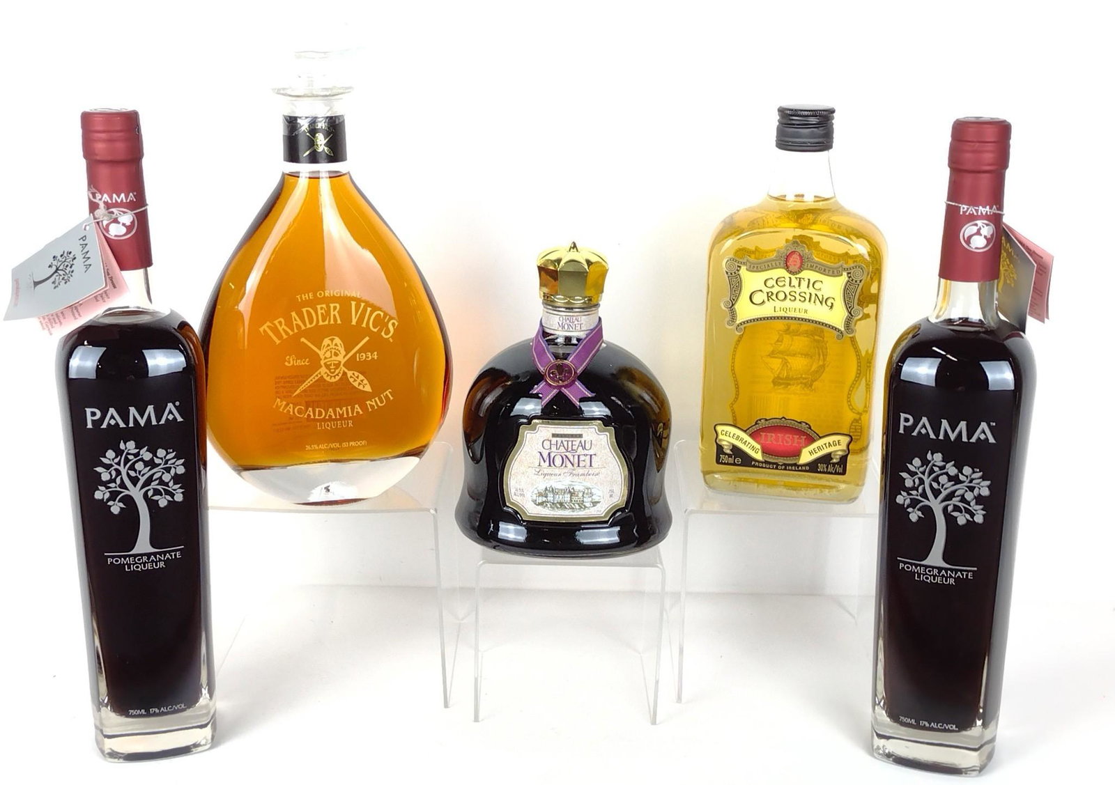 5 Estate Bottles of Liqueur Incl Chateau Monet: All sealed and unopened. 750 mL. DP. This lot cannon be shipped. IMPORTANT: Before bidding, please read the terms and conditions. When you registered for the auction you agreed to these terms and will