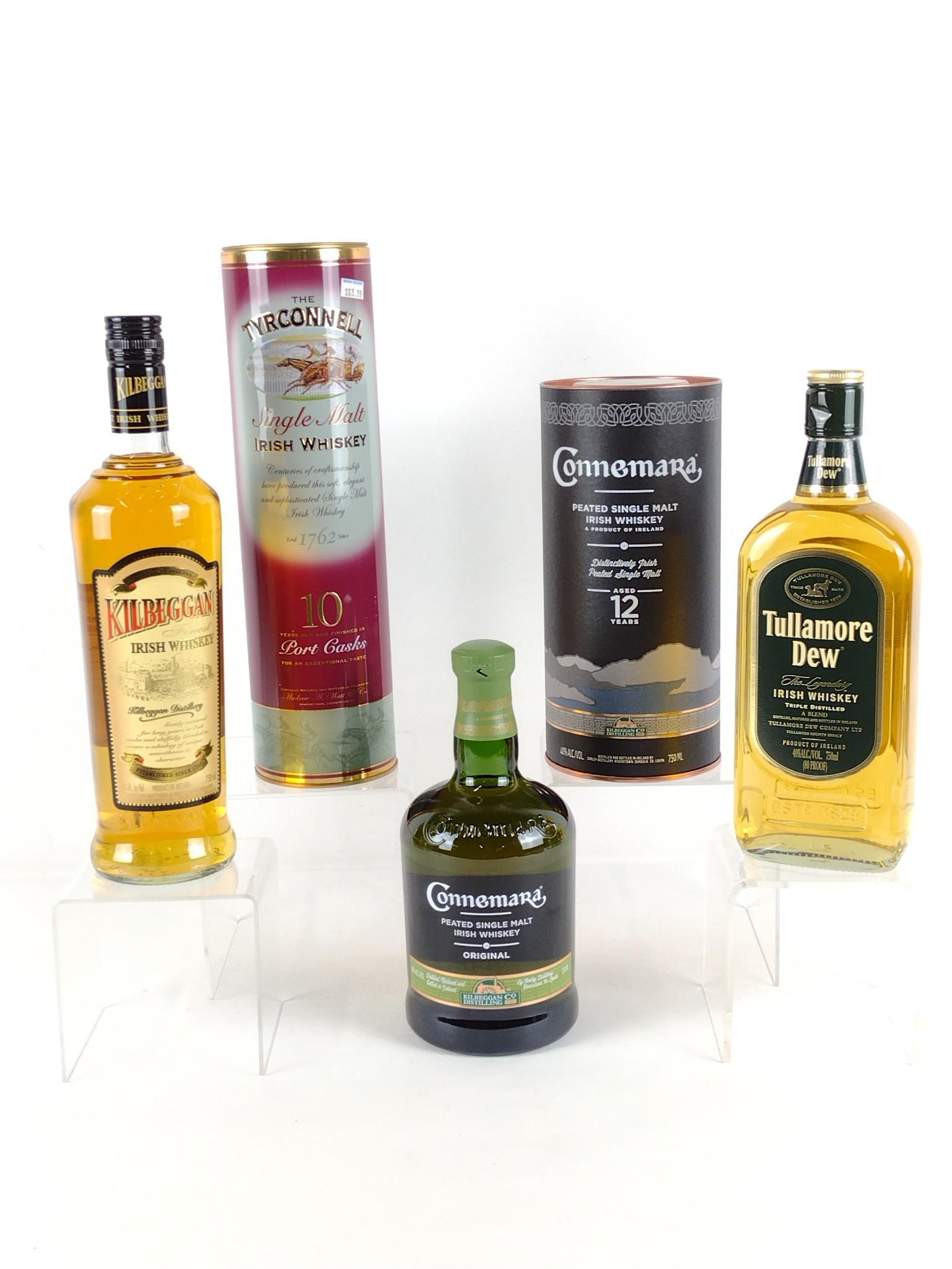 5 Estate Bottles of Irish Whiskey Incl Connemara: All sealed and unopened. 750 mL. DP. This lot cannon be shipped. IMPORTANT: Before bidding, please read the terms and conditions. When you registered for the auction you agreed to these terms and will