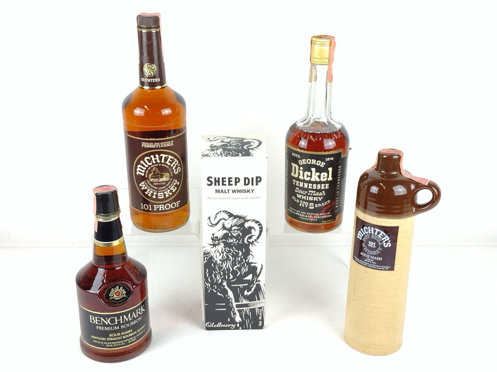 5 Estate Bottles Sour Mash & Malt Whiskey (1 of 2)