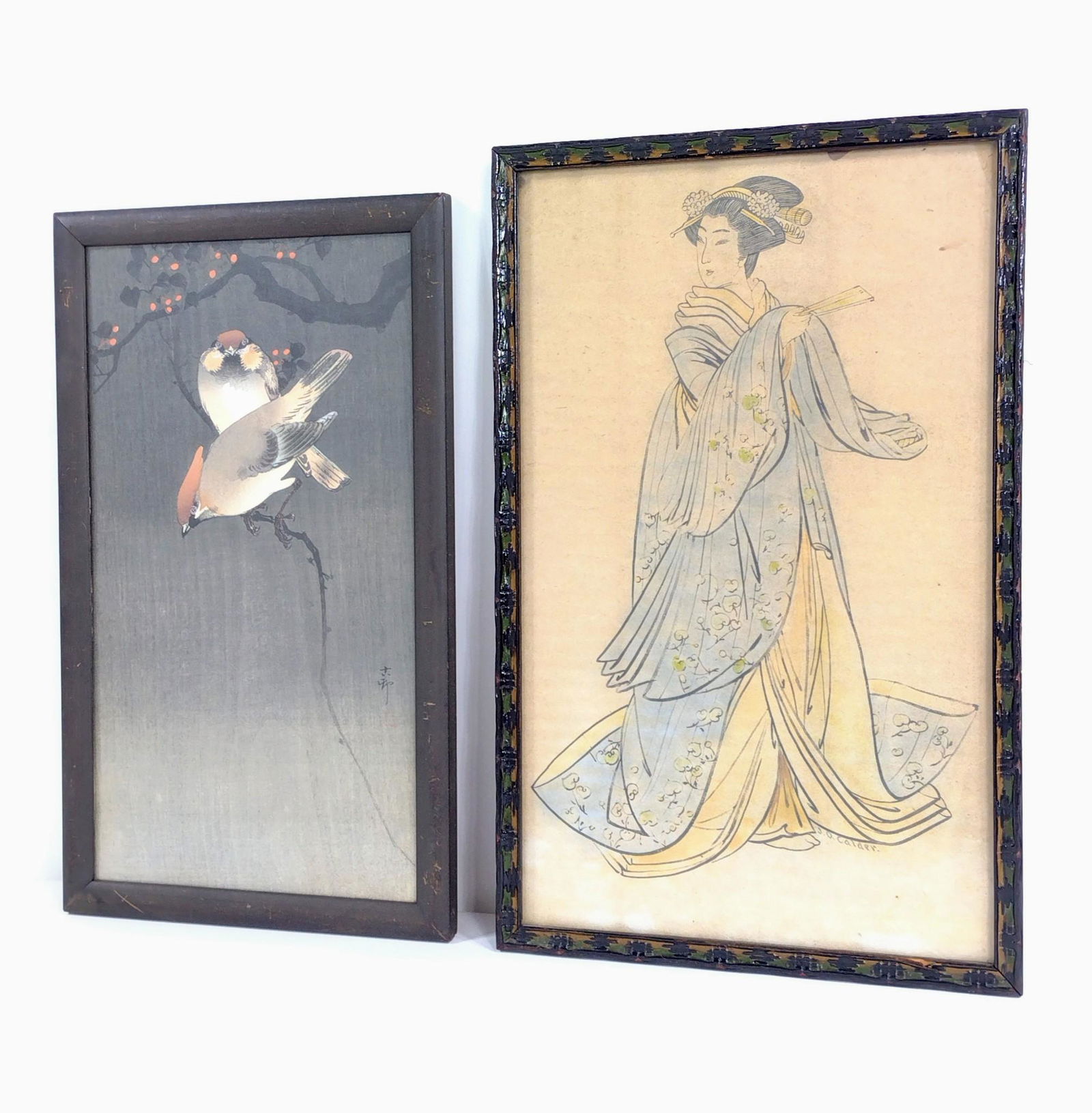 2 Pcs Asian Art Incl Birds (1 of 4)