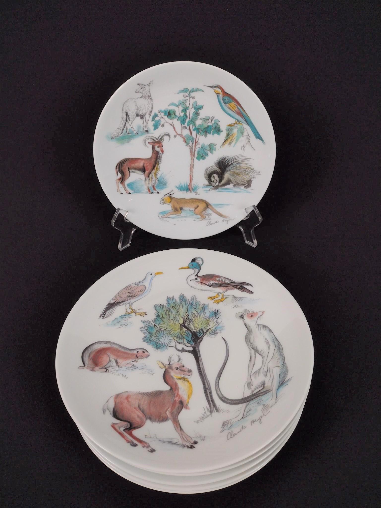 6 Pcs Claude Beyer Limoges "Earthly Paradise" Plates (1 of 4)