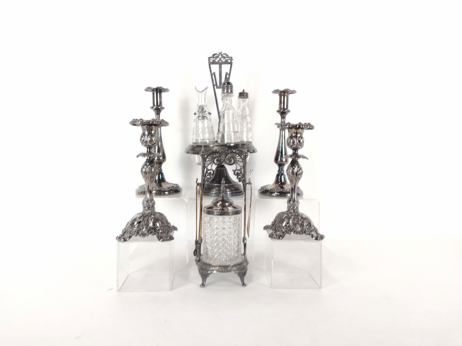 11 Pc Silverplate Caster Sets and Candlesticks (1 of 10)