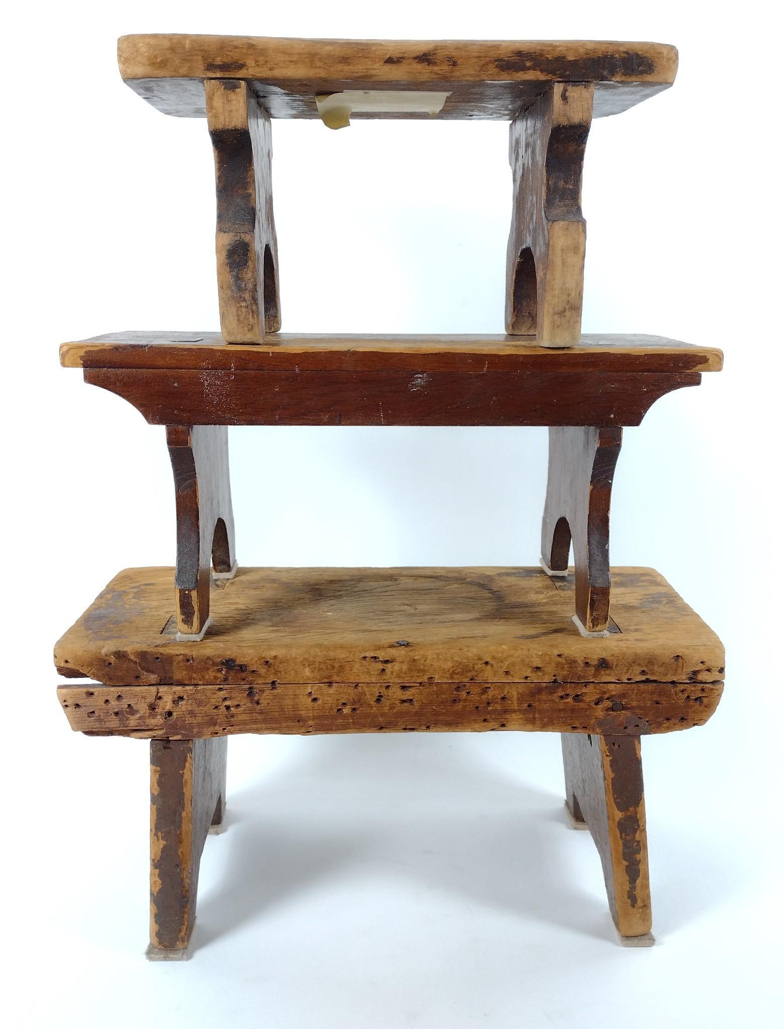 3 Wooden Stools (1 of 7)