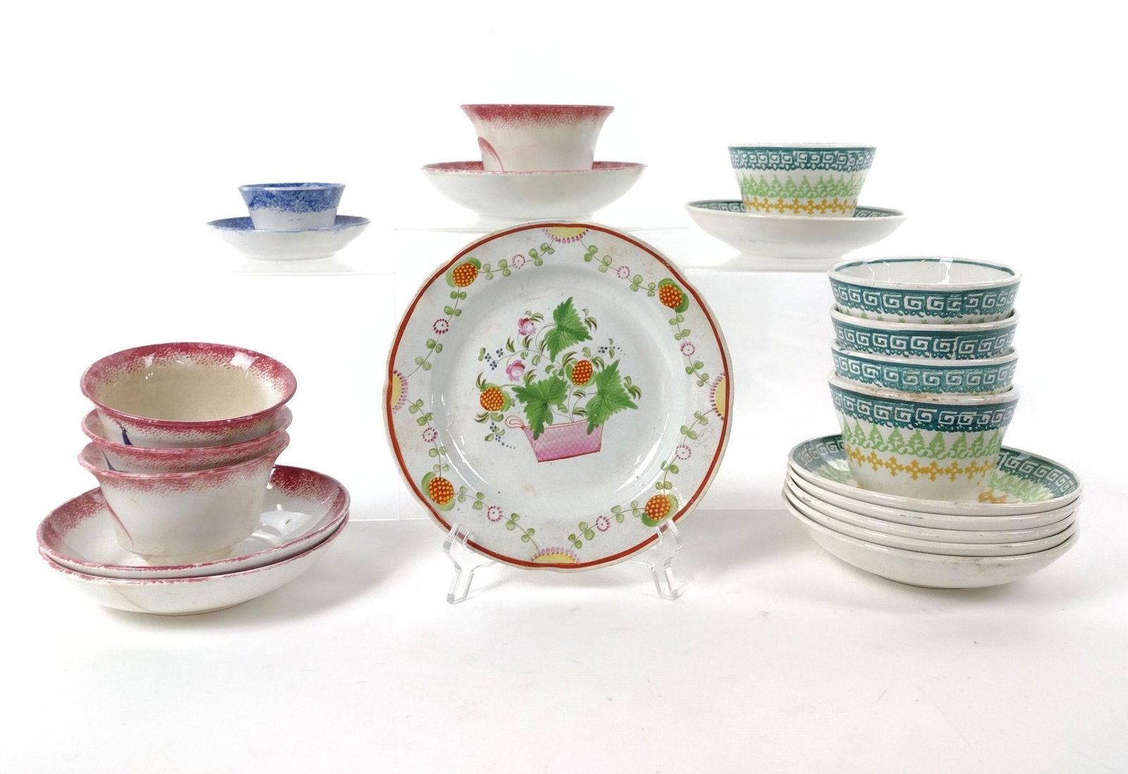 21 Pcs Spongeware, Soft Paste and Spatterware (1 of 10)