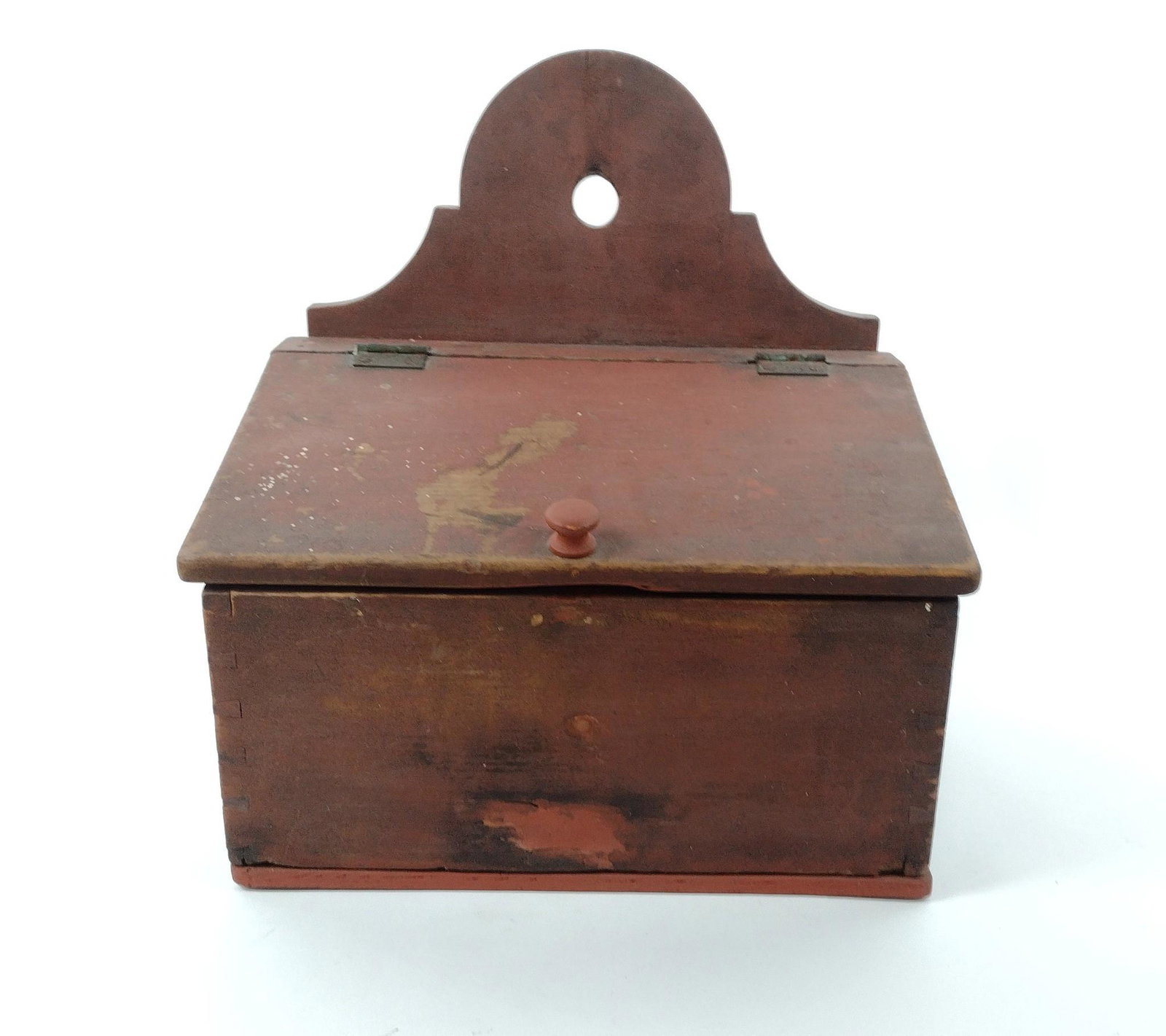 Wooden Wallbox: ?????Some losses to paint on top.12-1/2" high by 12" wide. MEGIMPORTANT: Before bidding, please read the terms and conditions. When you registered for the auction you agreed to these terms and will be