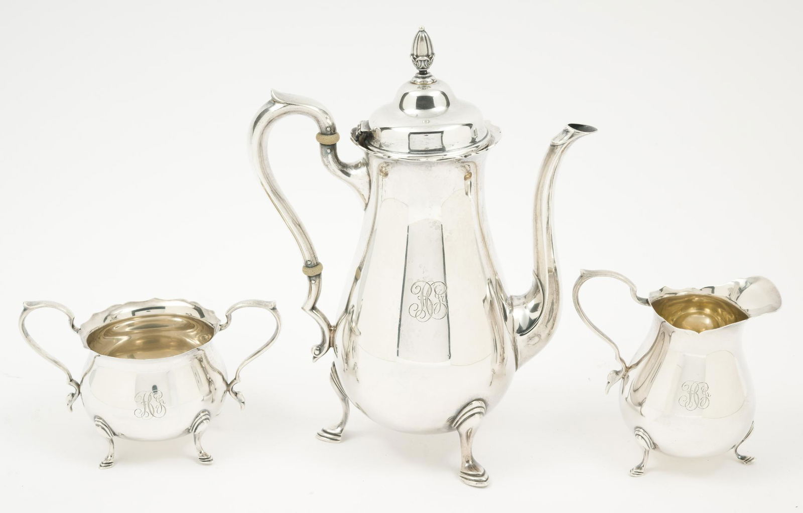 3 Piece Watrous Mfg Sterling Coffee Set (1 of 10)