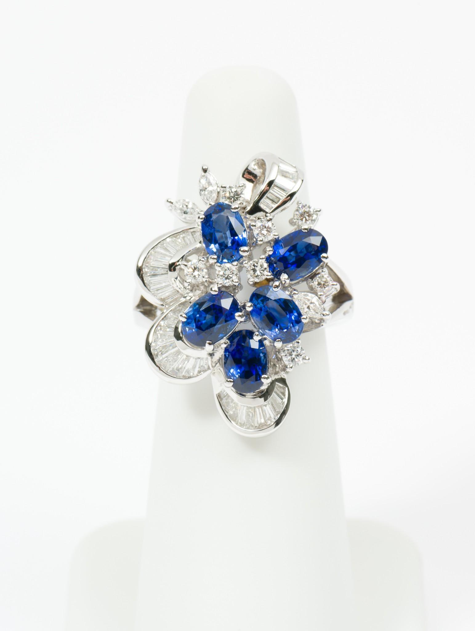 18K Sapphire & 1.6 CTW Diamond Ring (1 of 3)