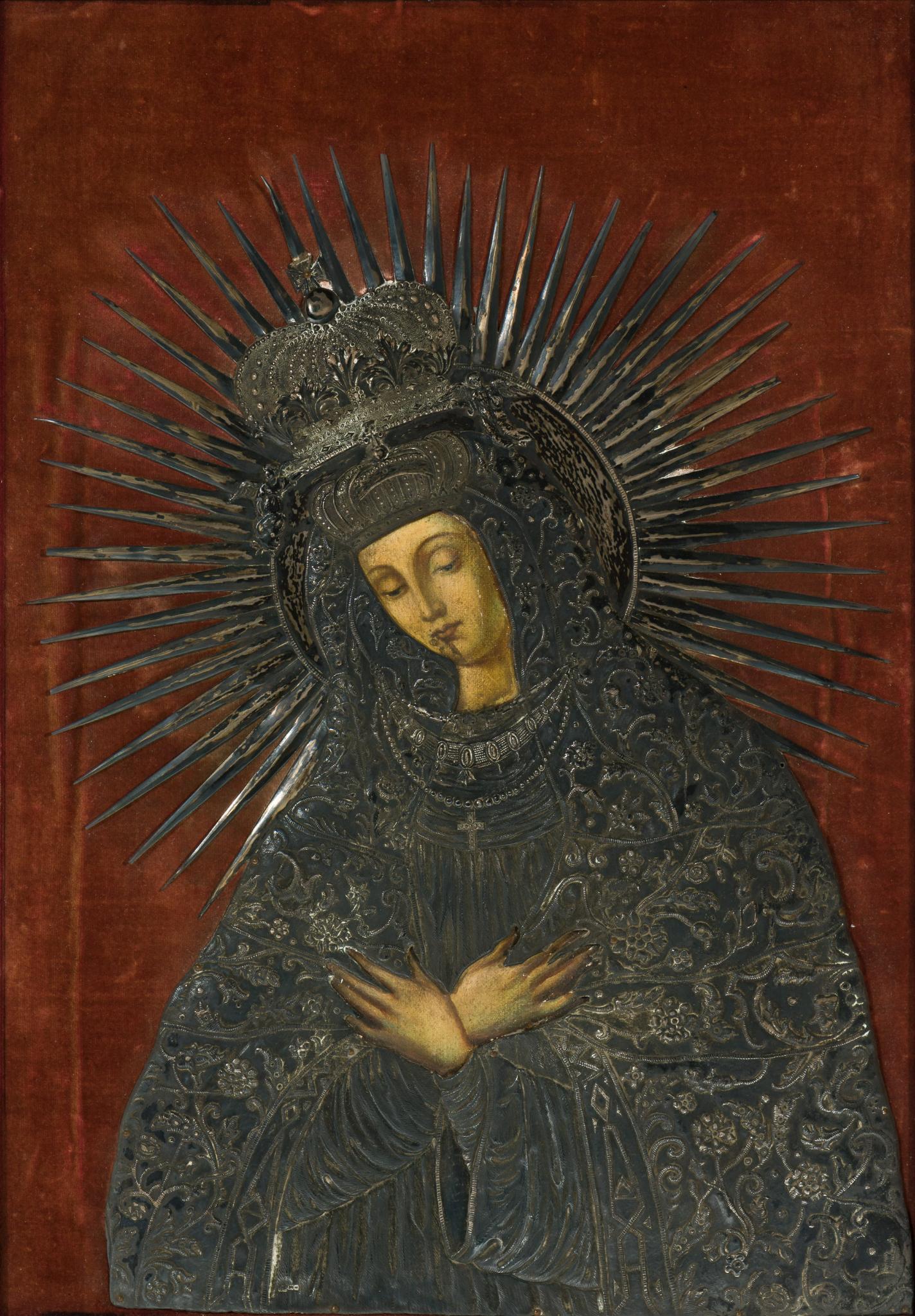 19th Century Our Lady of the Gate of Dawn Silver Oklad Icon (1 of 4)