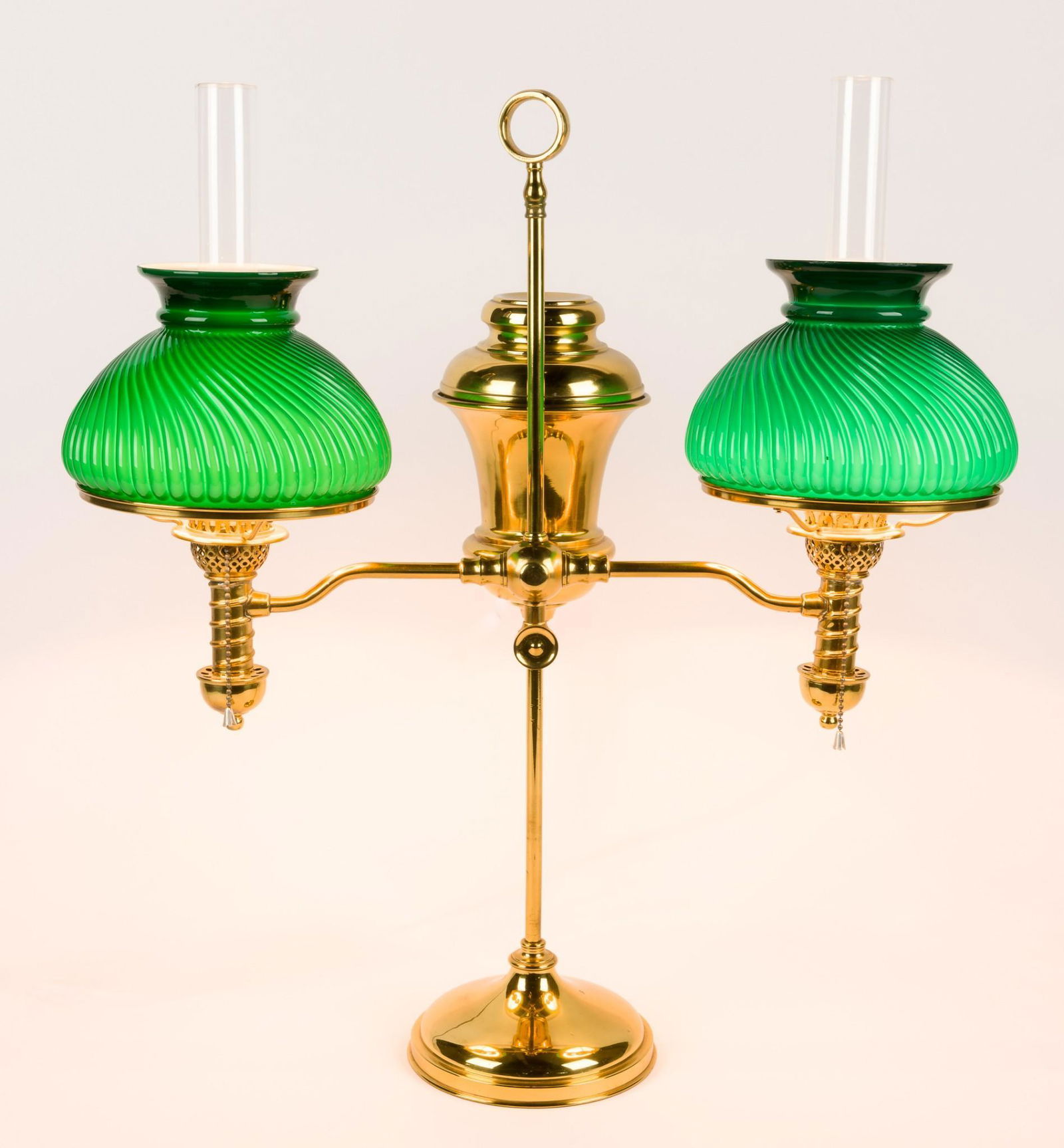 Brass Adjustable Double Arm Student Lamp (1 of 9)
