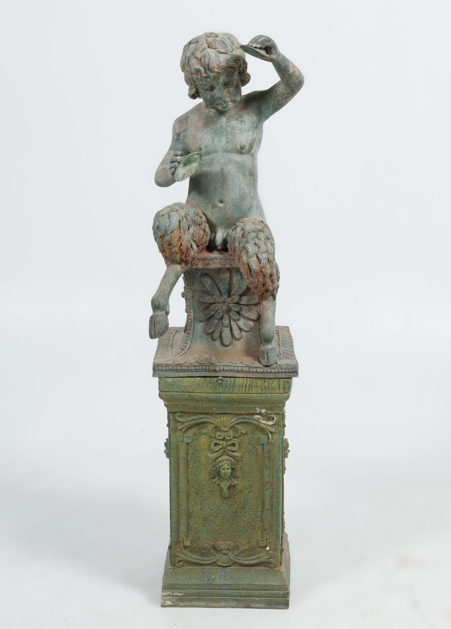 54" Bronze Sculpture of Satyr on Pedestal (1 of 5)