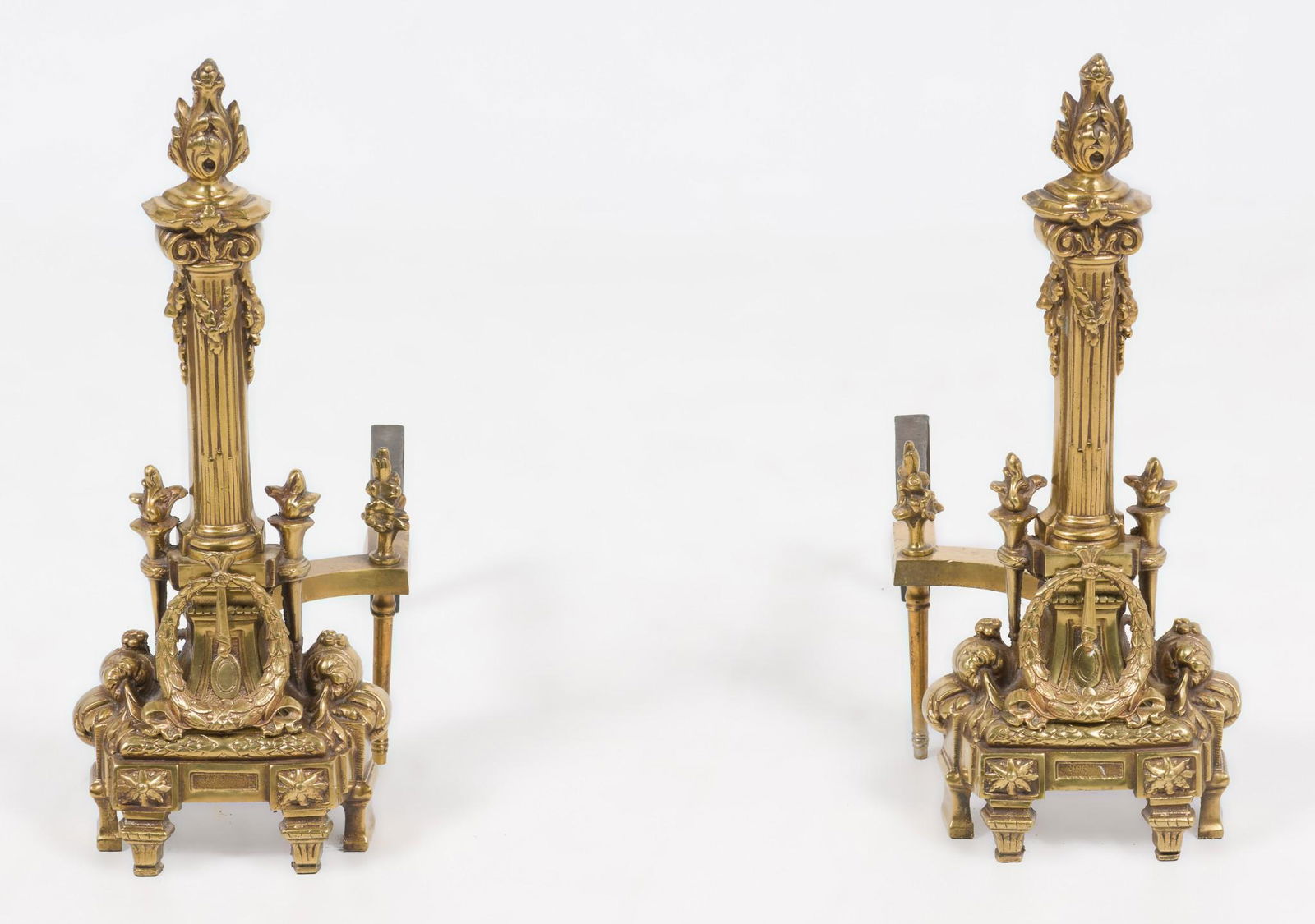 Pr of French Neoclassical Andirons (1 of 4)