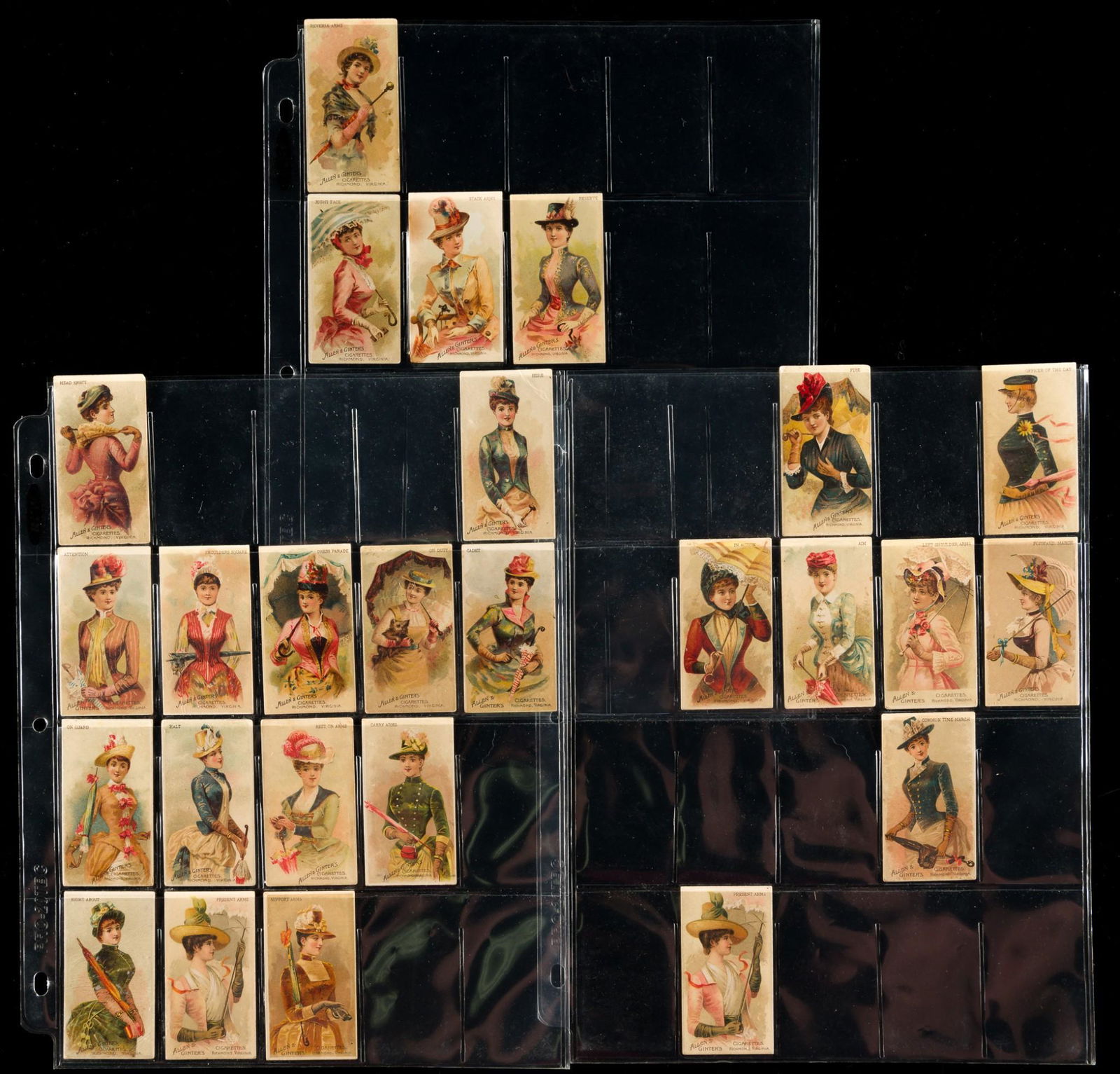 4 Partial Allen & Ginter Cigarette Card Sets (1 of 8)